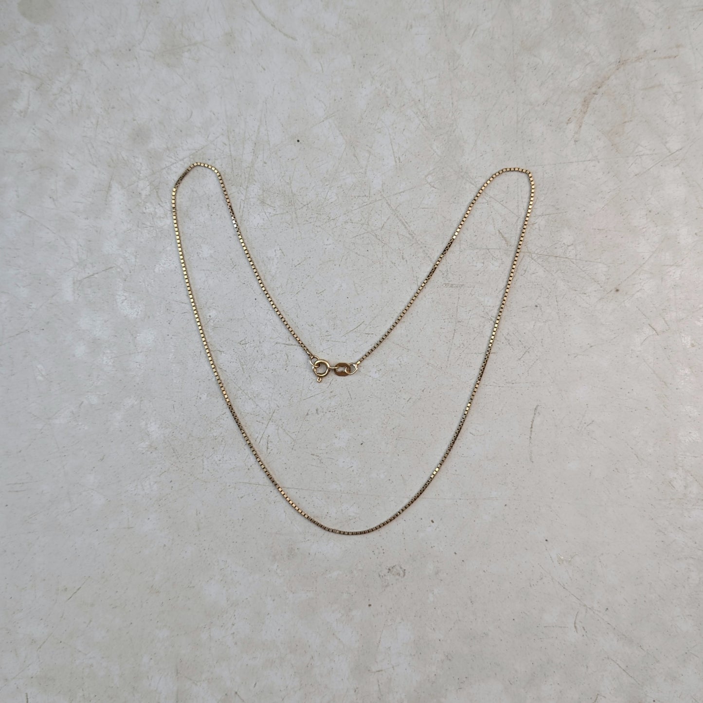 Estate 10k Yellow Gold 15" Box Link Chain