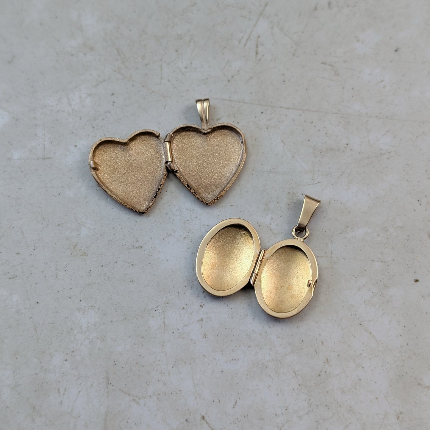 Vintage 10k Oval and Heart Small Lockets