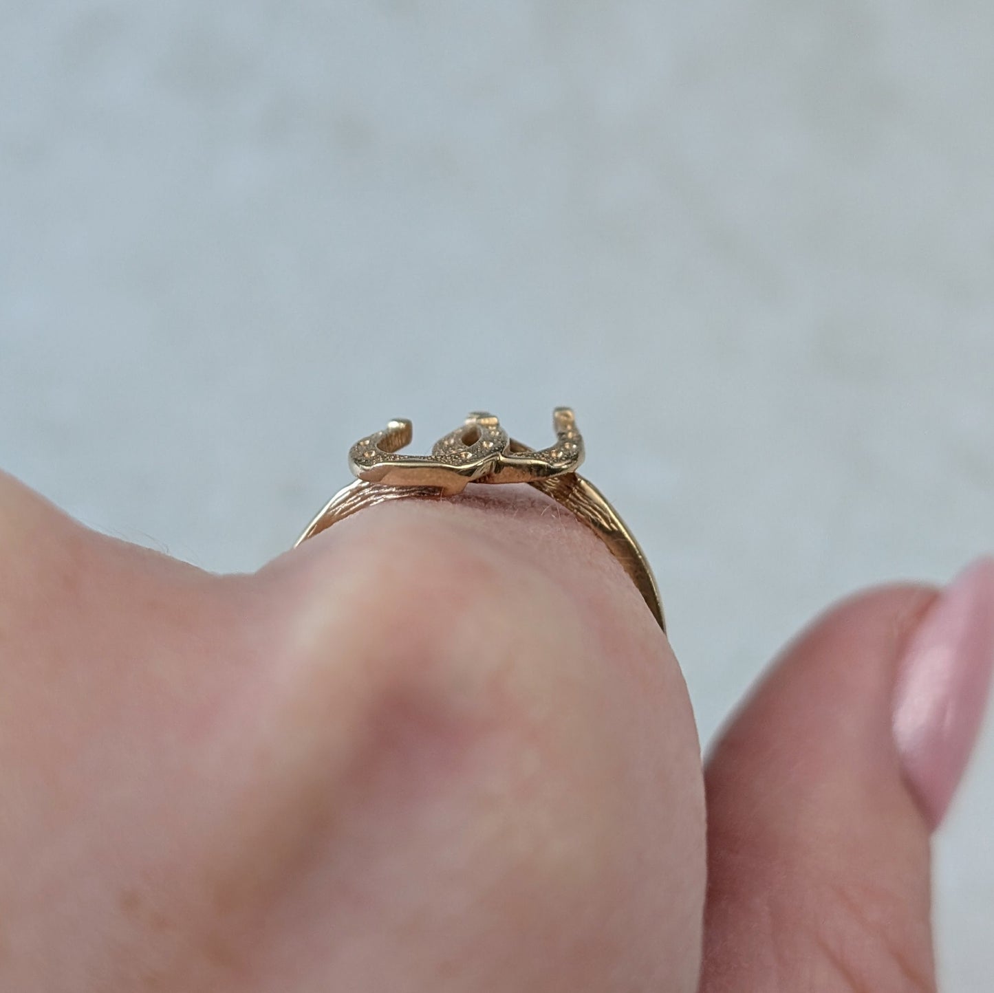 Vintage 10k Yellow Gold Siffari Double Horseshoe Ring