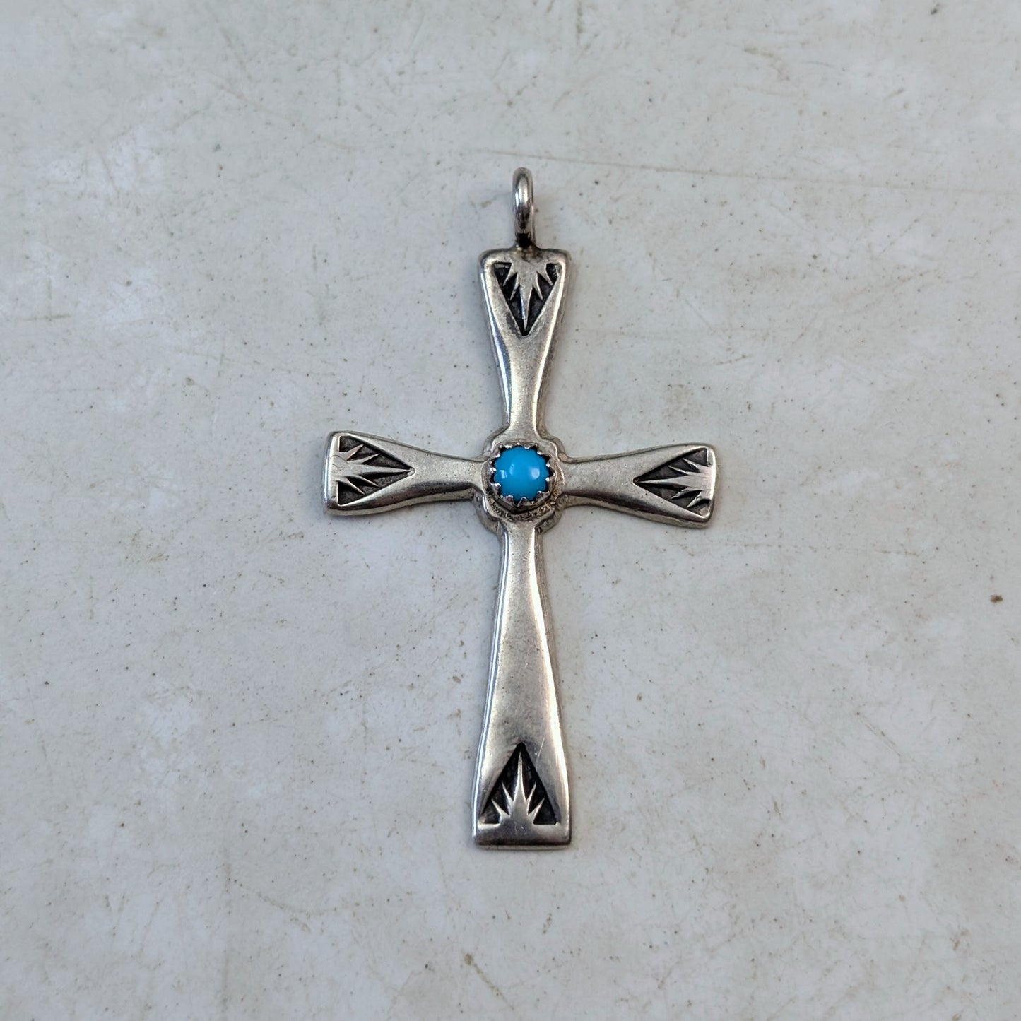 Vintage Sterling Silver Navajo Cross Pendant