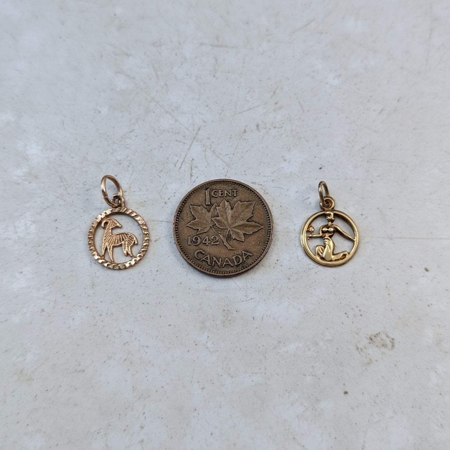Vintage Yellow Gold Zodiac Signs - 14k Virgo & 10k Aries