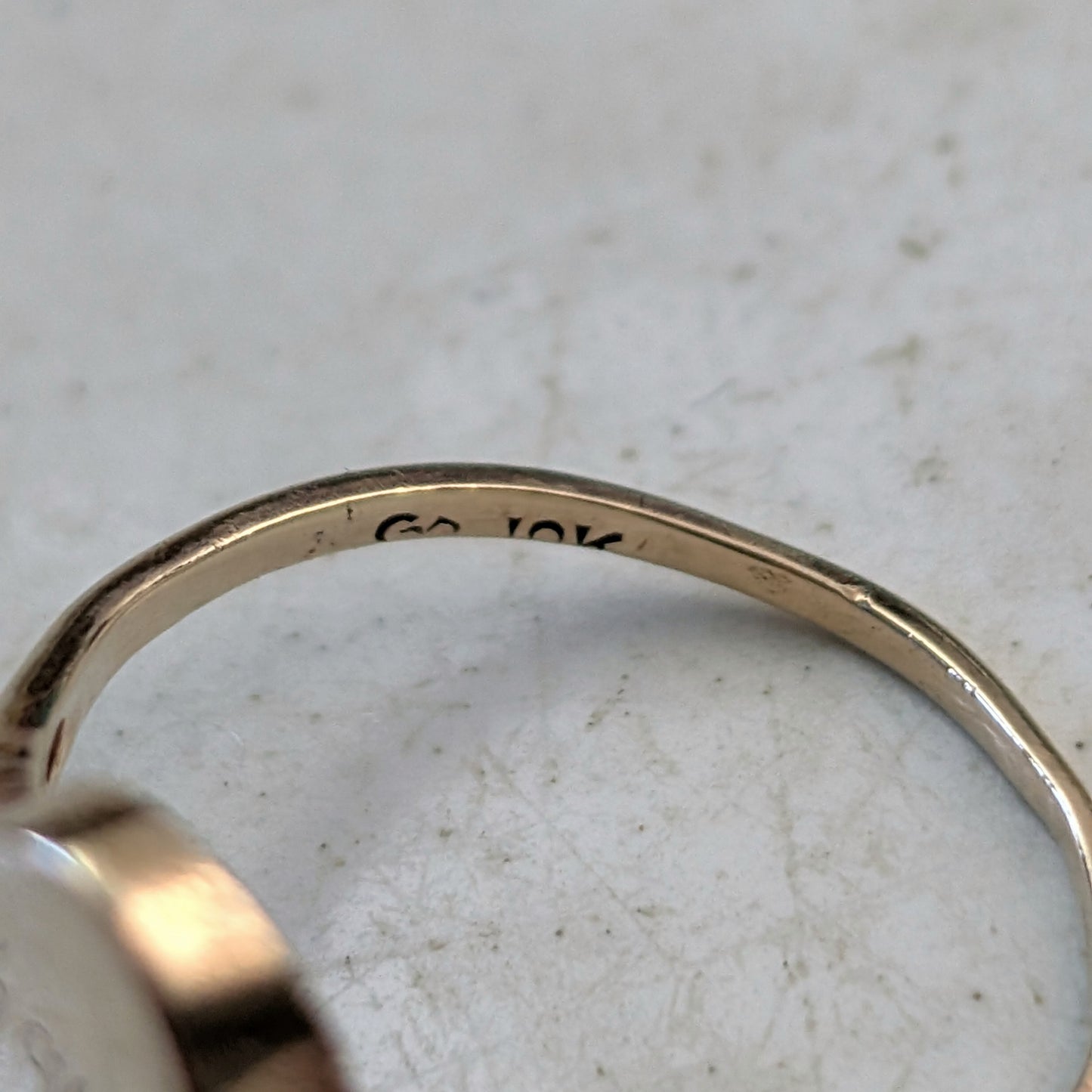 Vintage 10k gold Initia Signet Rings with Accent Gems