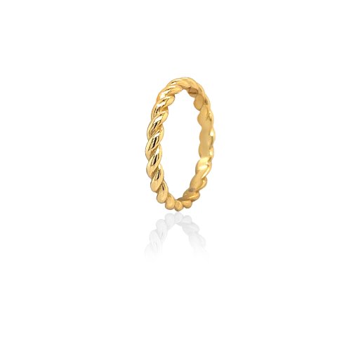 New Sterling Silver Chunky Rope Ring - Silver & Gold