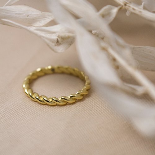 New Sterling Silver Chunky Rope Ring - Silver & Gold