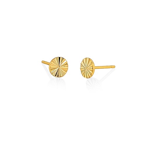New Sterling Silver Sun Ray Dis Studs - Silver or Gold