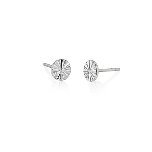 New Sterling Silver Sun Ray Dis Studs - Silver or Gold