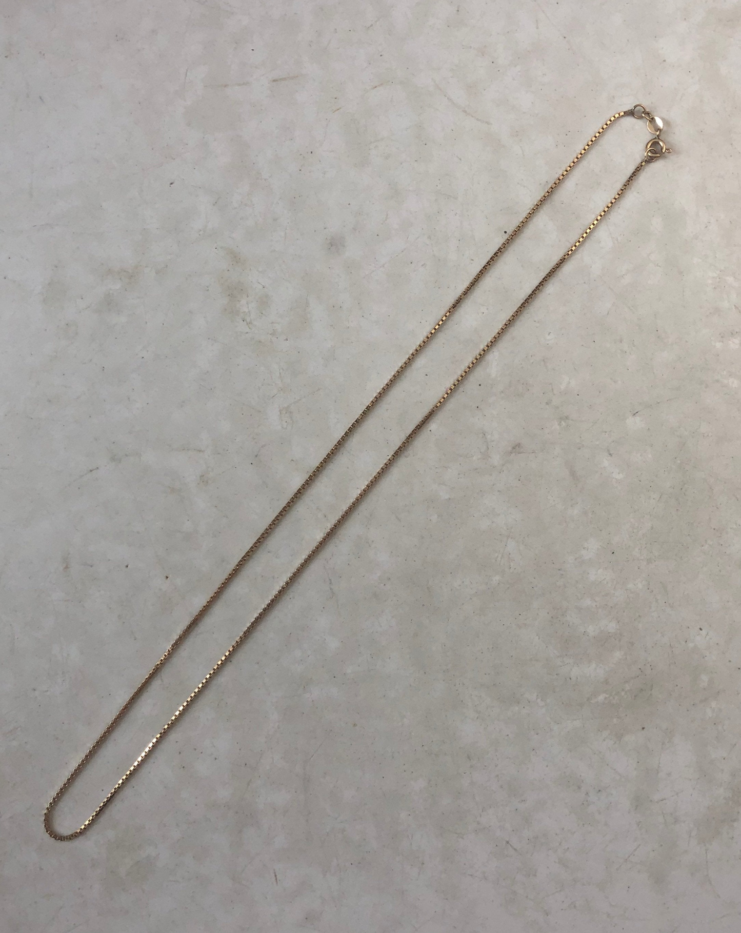 Estate 10k Yellow Gold 1mm Box Link Chain
