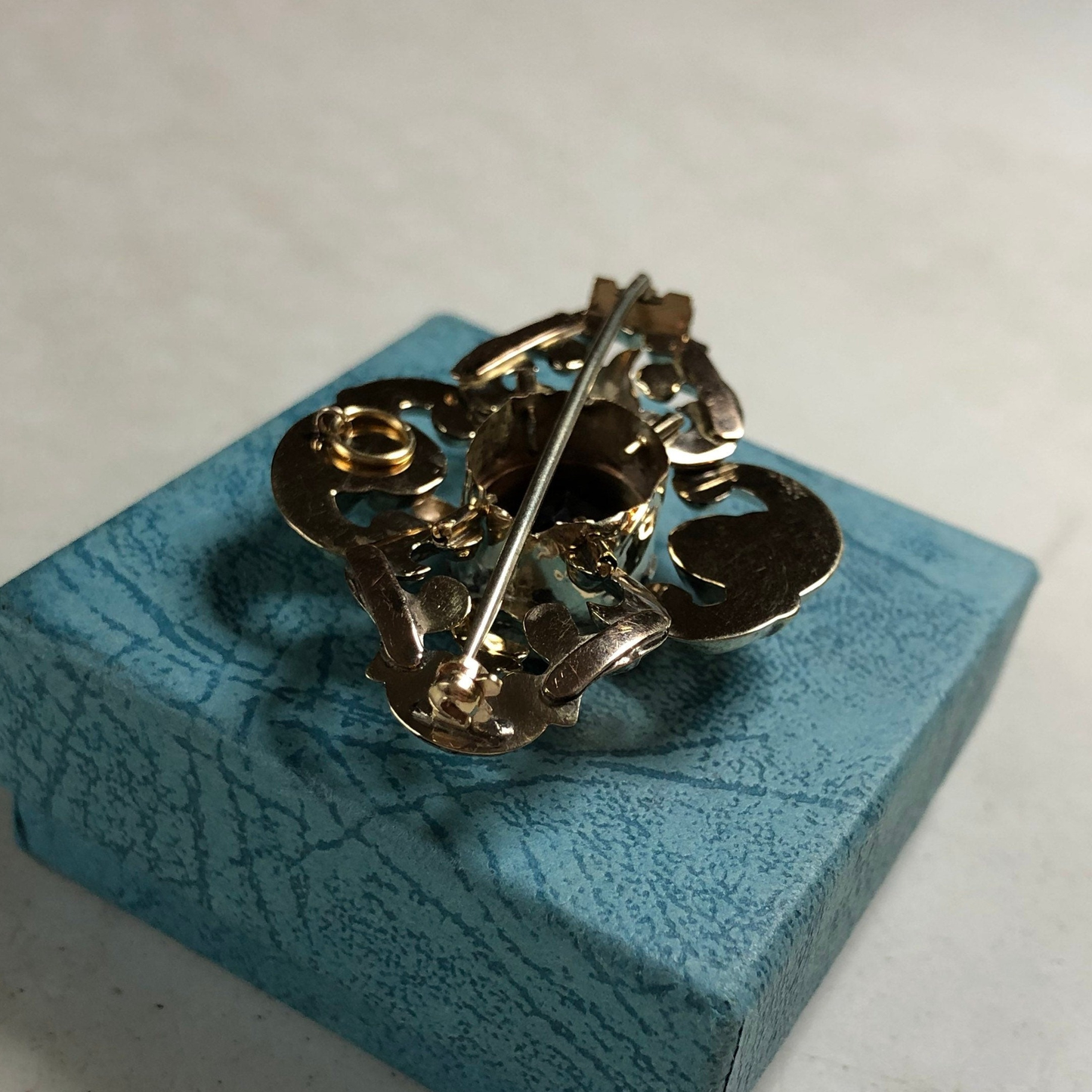 Antique Victorian 9ct Yellow Gold Quartz Convertible Brooch Pendant