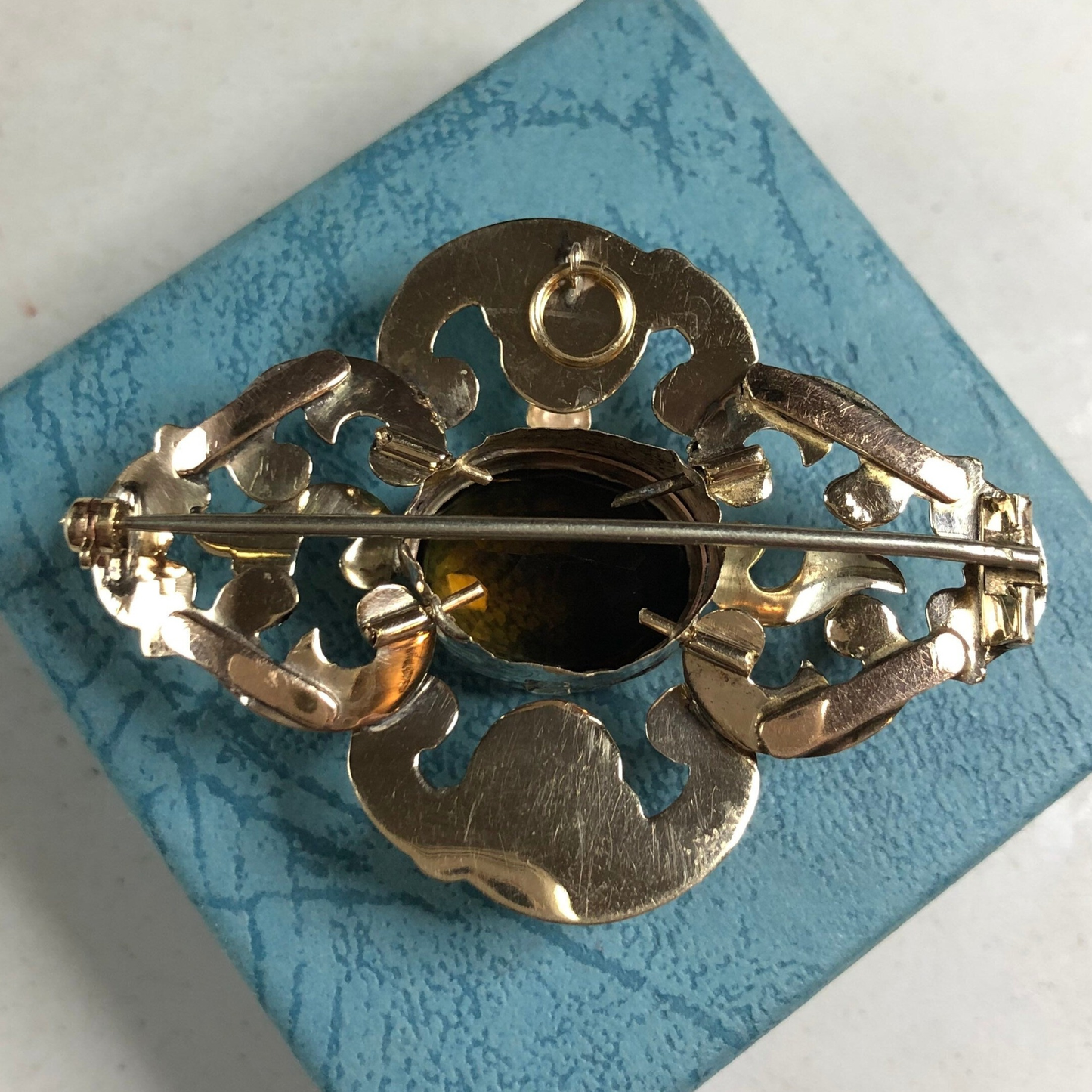 Antique Victorian 9ct Yellow Gold Quartz Convertible Brooch Pendant