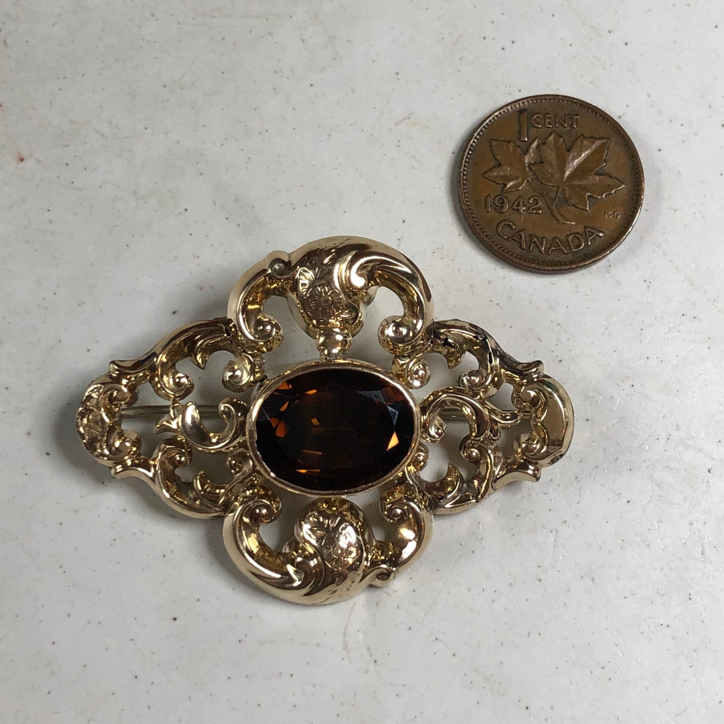 Antique Victorian 9ct Yellow Gold Quartz Convertible Brooch Pendant