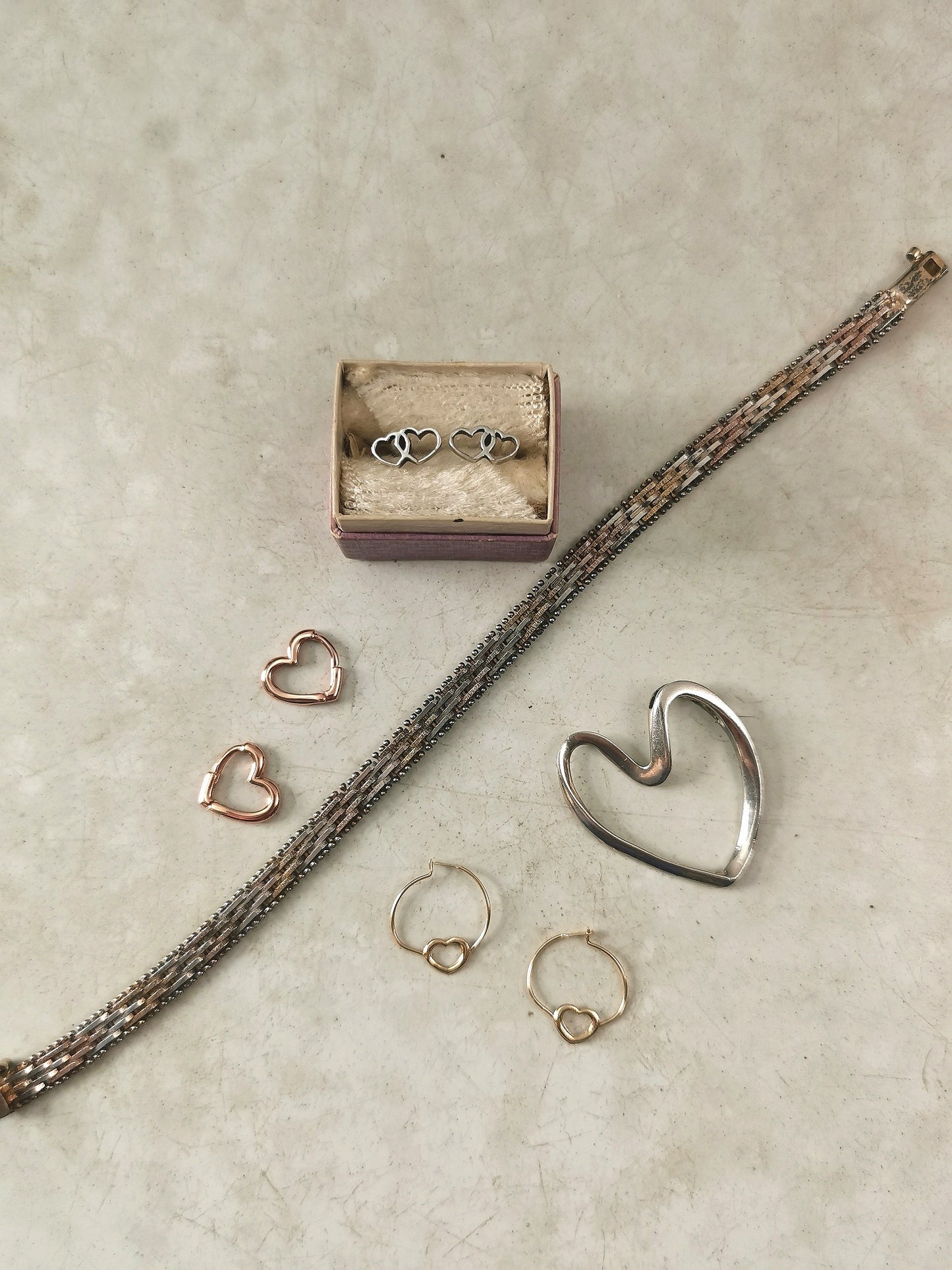 Vintage Sterling Silver Tri-colour Bracelet
