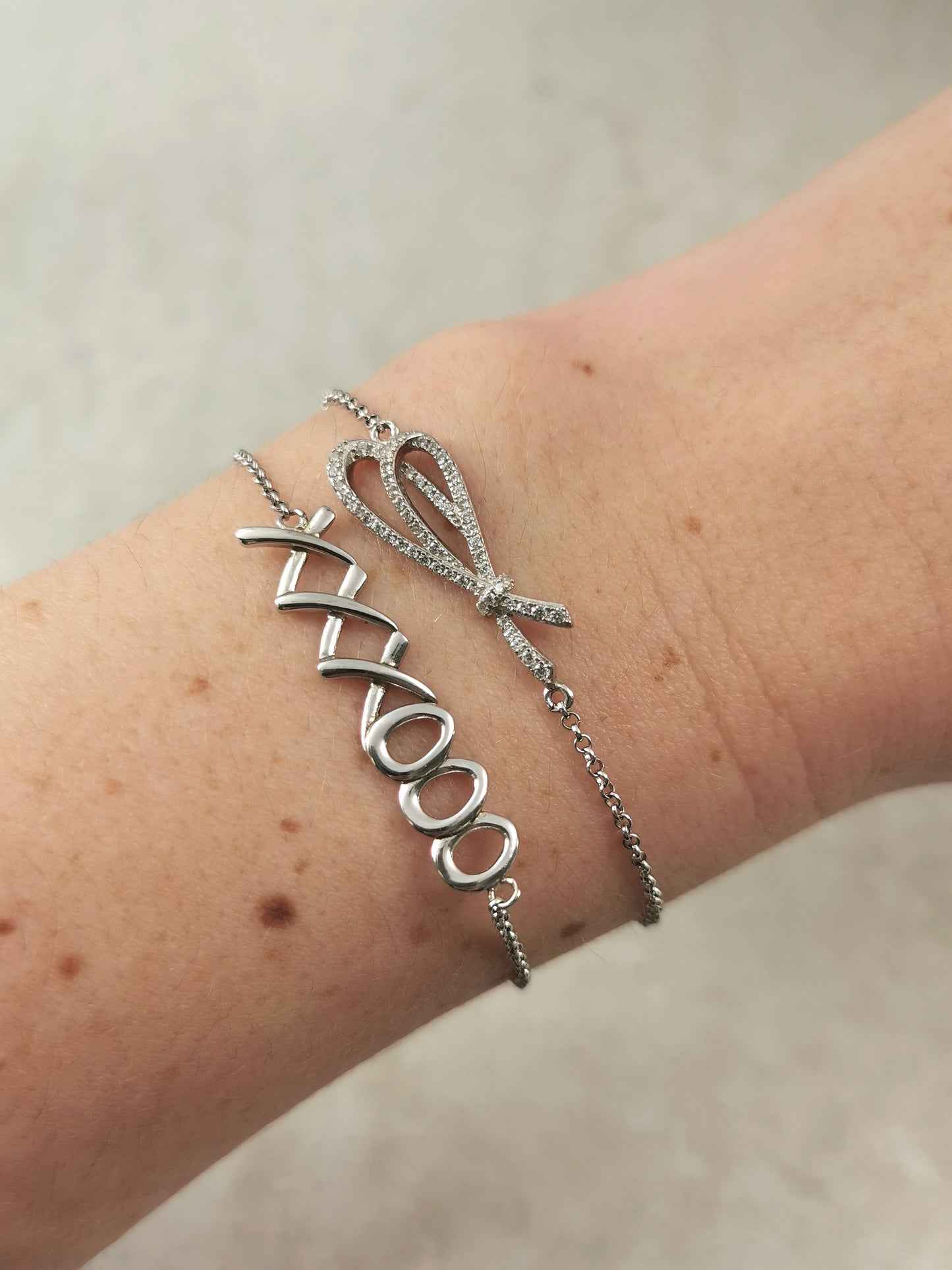 Estate Pair of Sterling Silver & CZ Bolo Bracelets