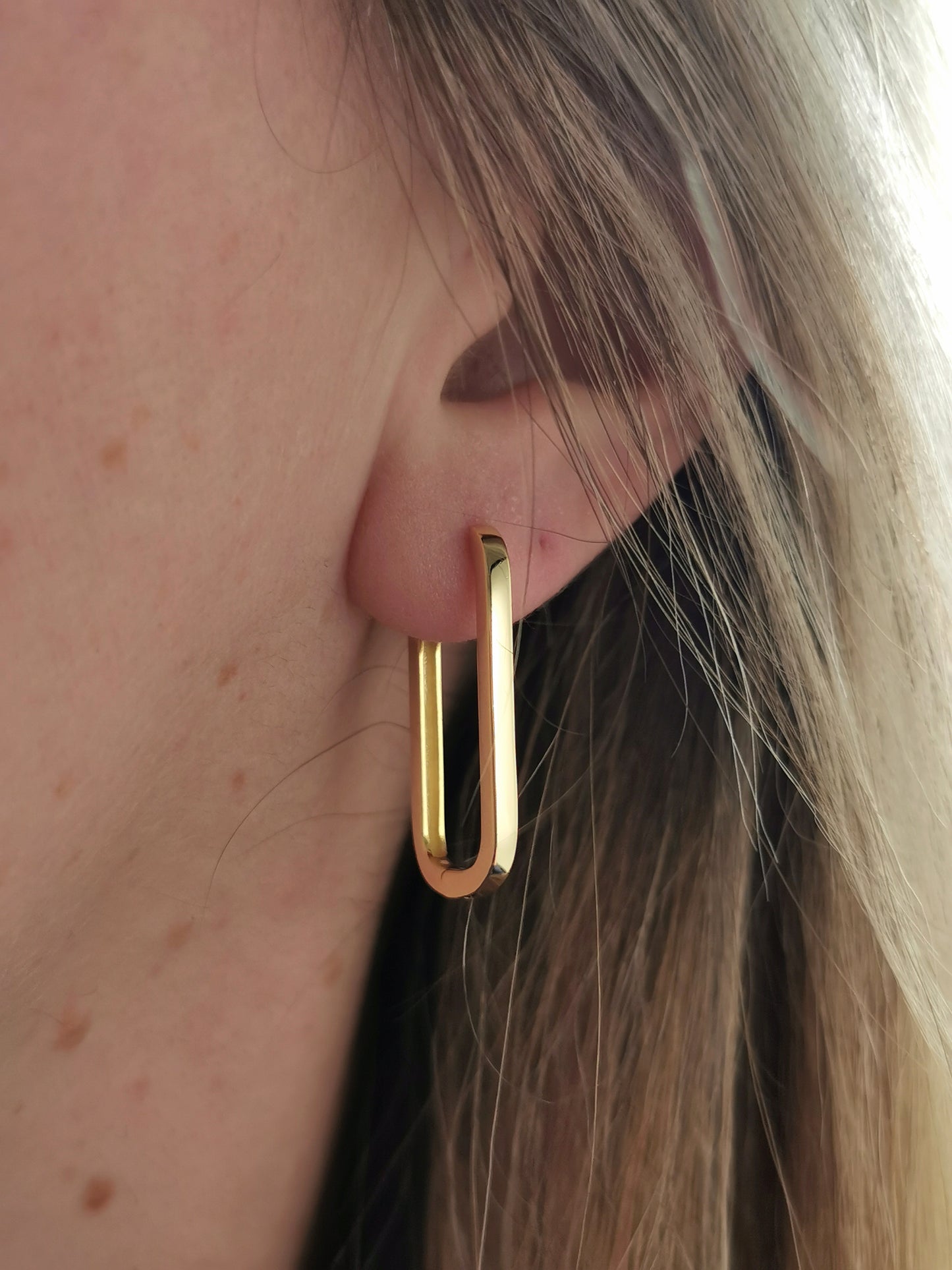 New Sterling Silver Gold Plated Large Oval Huggies
