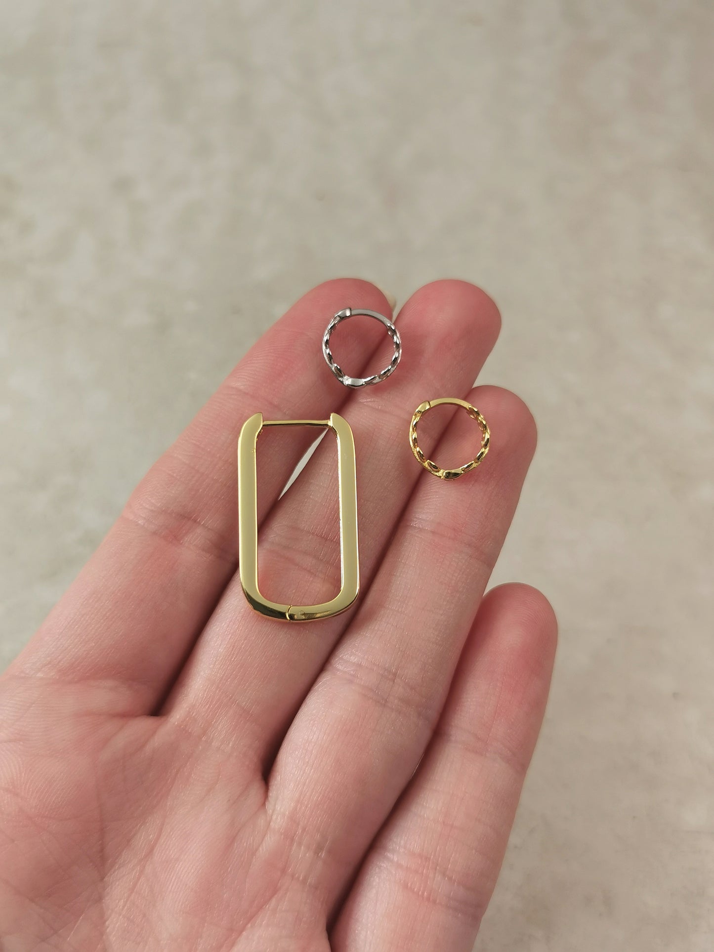 New Sterling Silver Gold Plated Large Oval Huggies