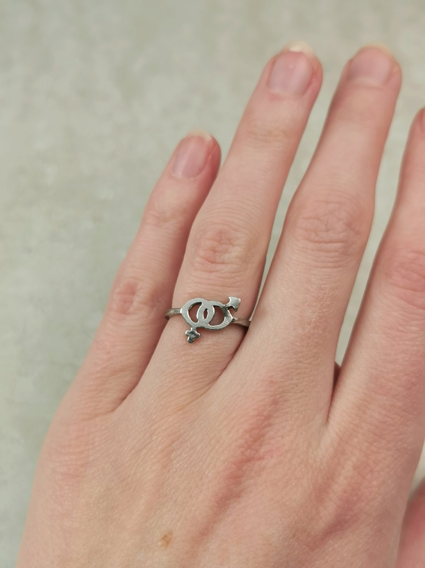 Vintage Sterling Silver Girl/Boy Ring