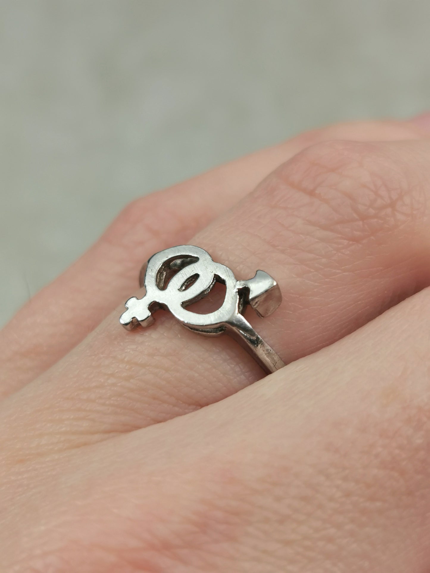 Vintage Sterling Silver Girl/Boy Ring