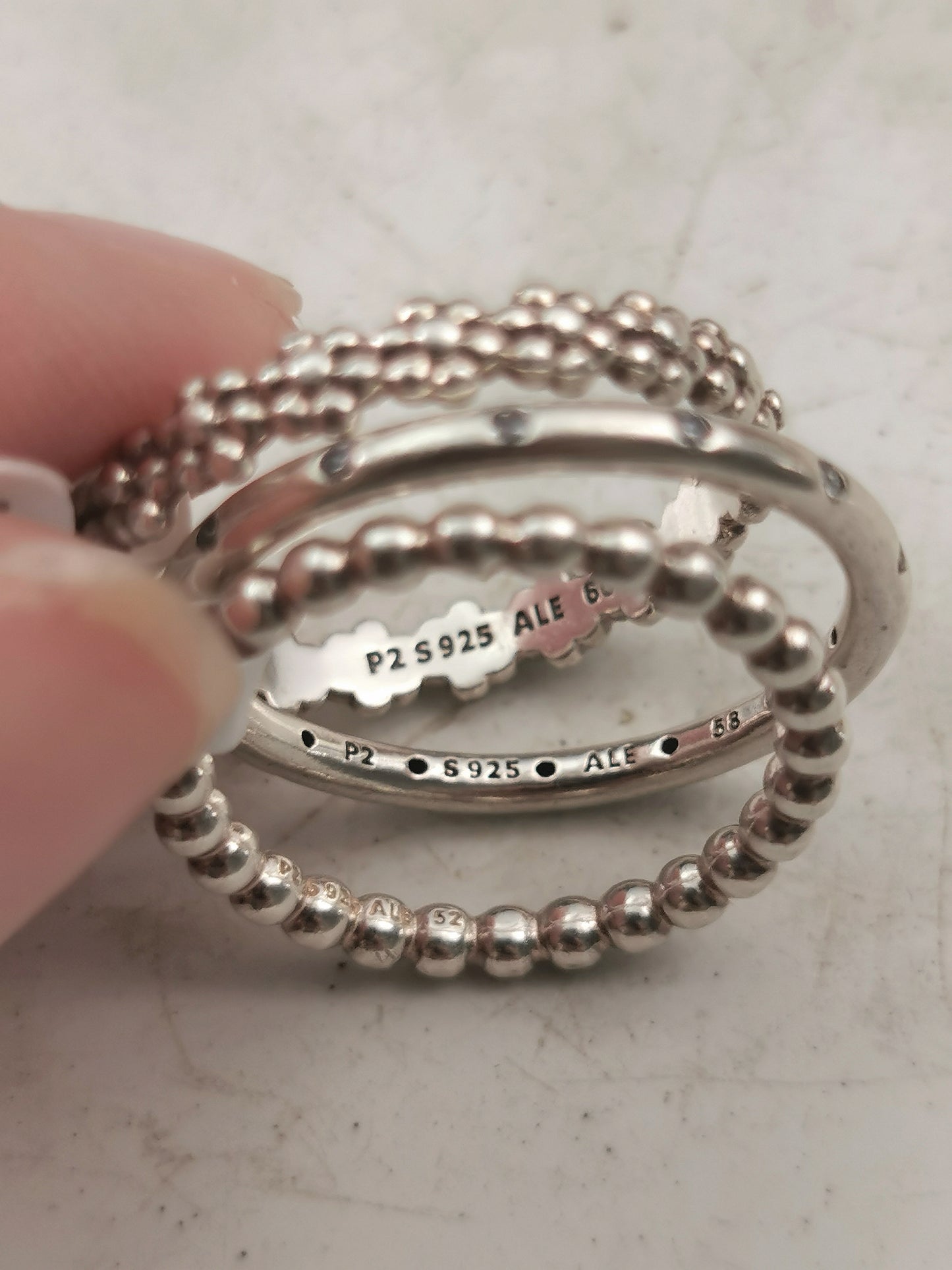 Estate Pandora Sterling Silver Beaded Stacking Band