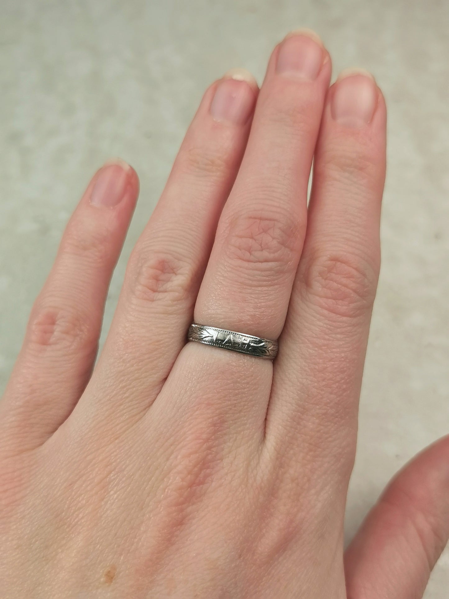 Vintage Uncas Sterling Silver I.A.H. Signet Band
