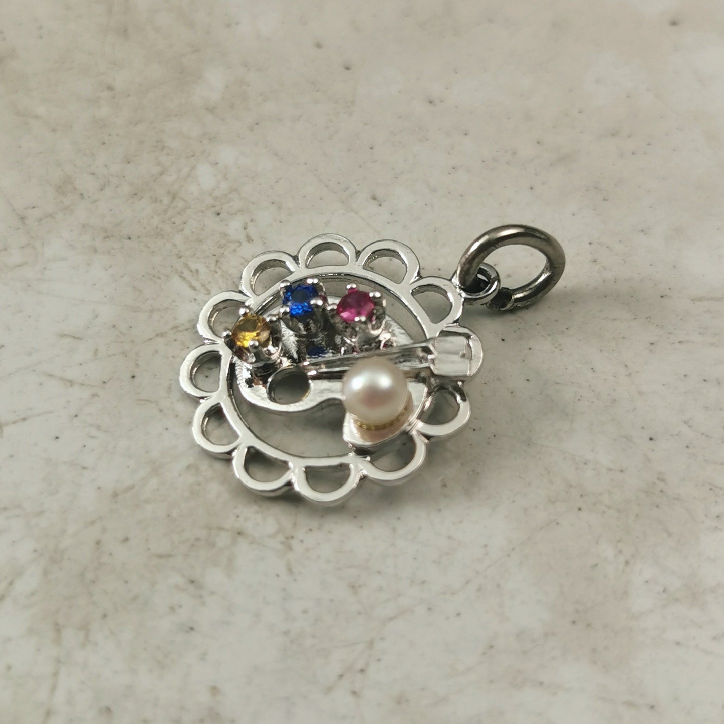 Vintage Sterling Silver Artist Palette Charm