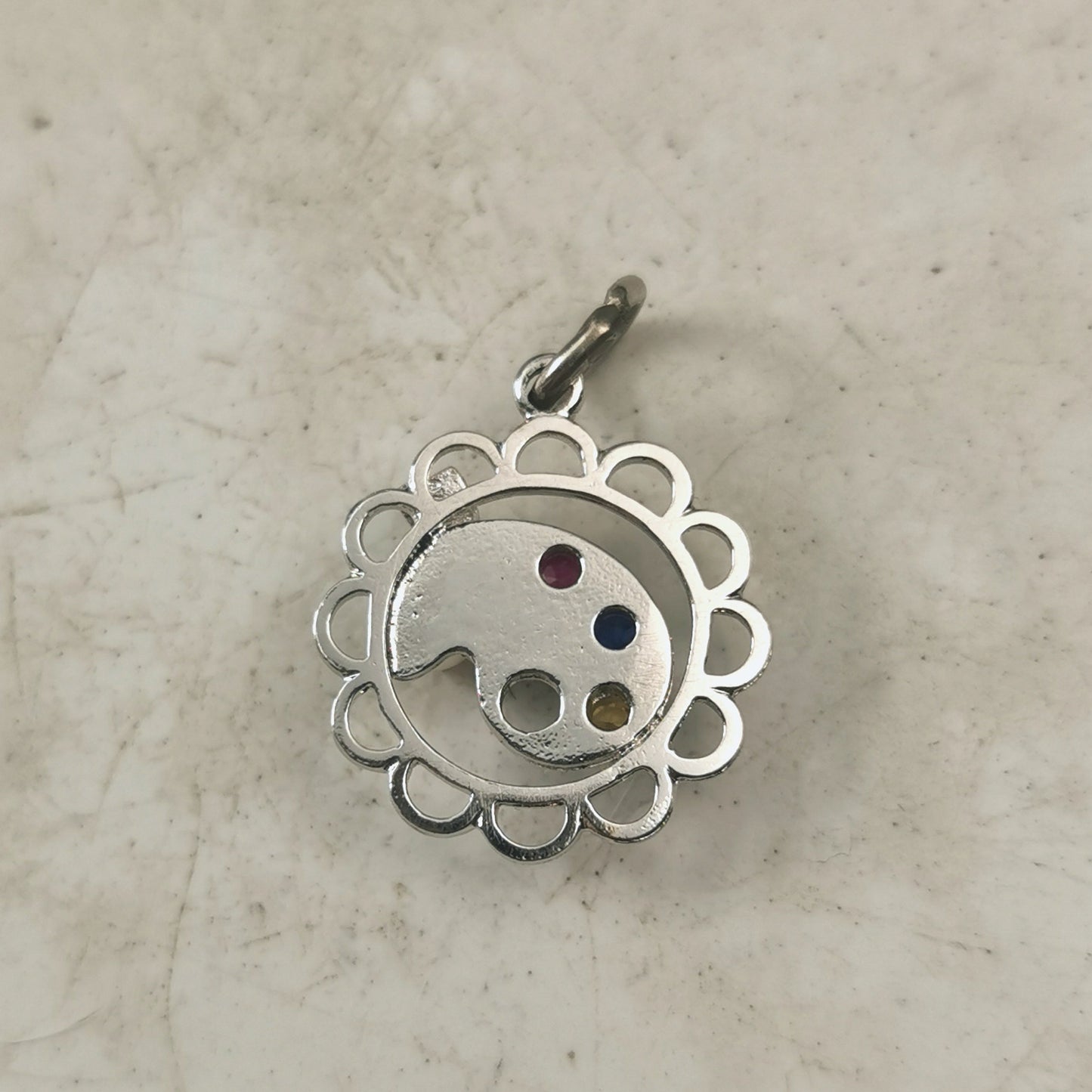 Vintage Sterling Silver Artist Palette Charm