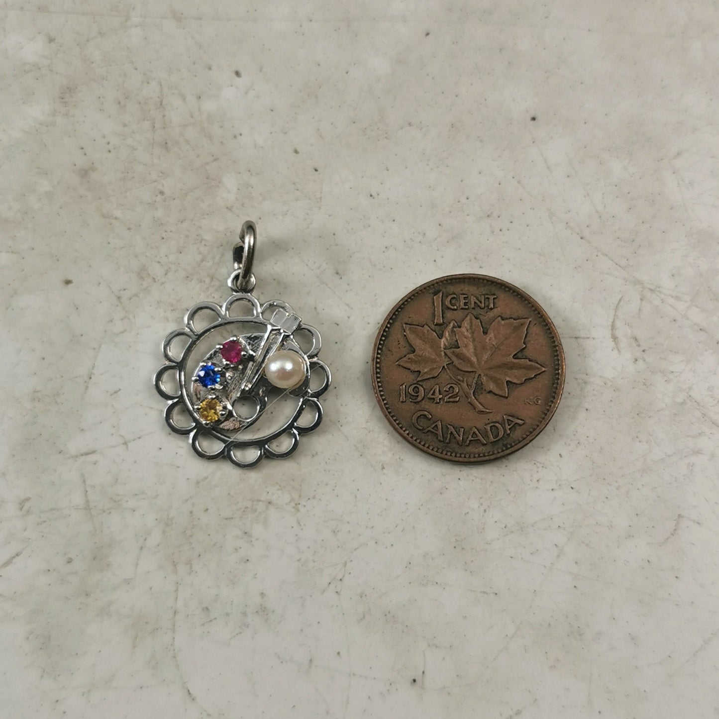 Vintage Sterling Silver Artist Palette Charm