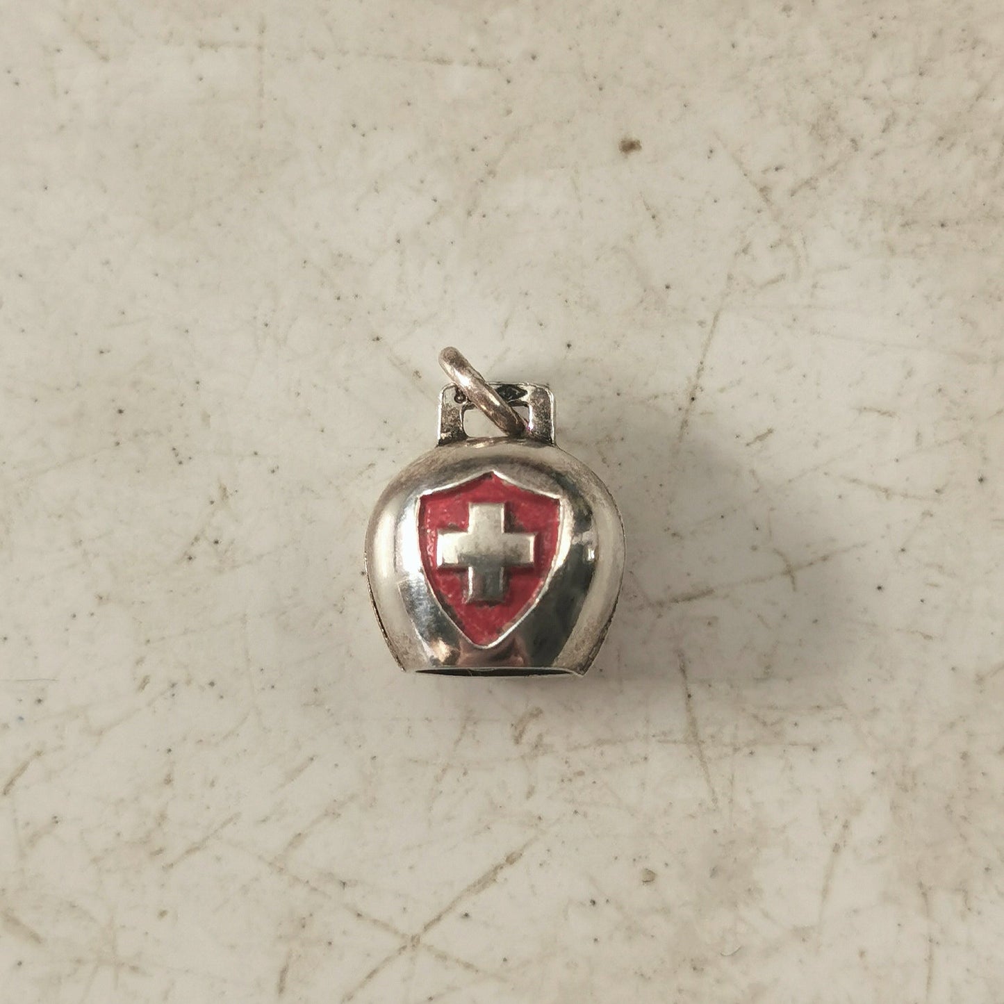 Vintage 800 Silver Edelweiss Swiss Bell Charm