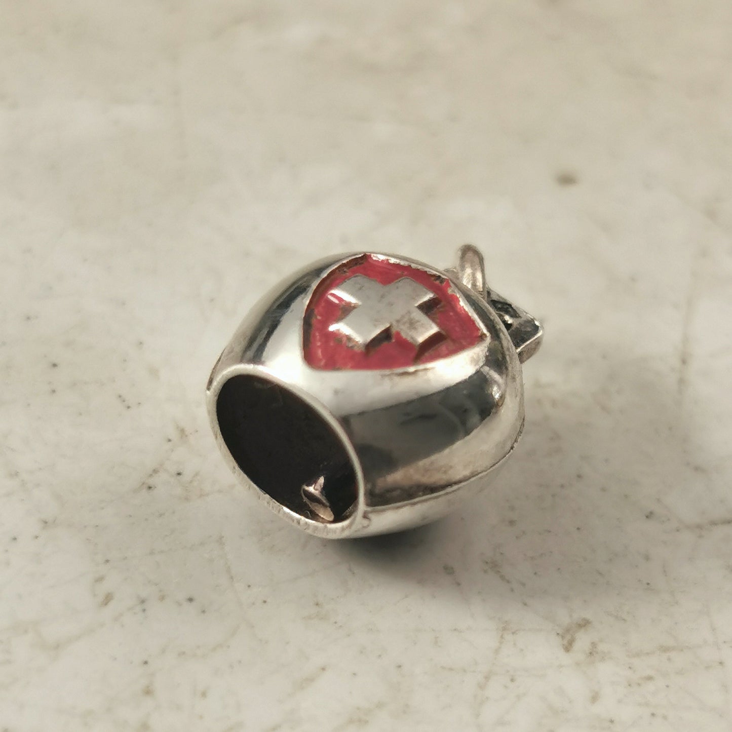 Vintage 800 Silver Edelweiss Swiss Bell Charm