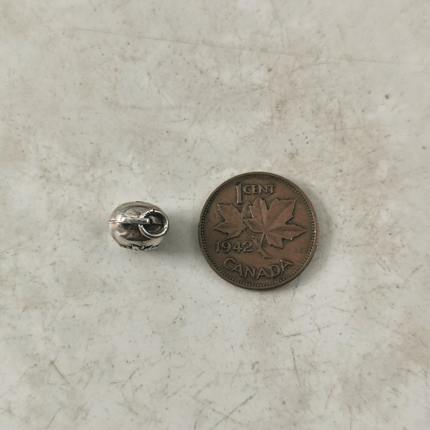 Vintage 800 Silver Edelweiss Swiss Bell Charm