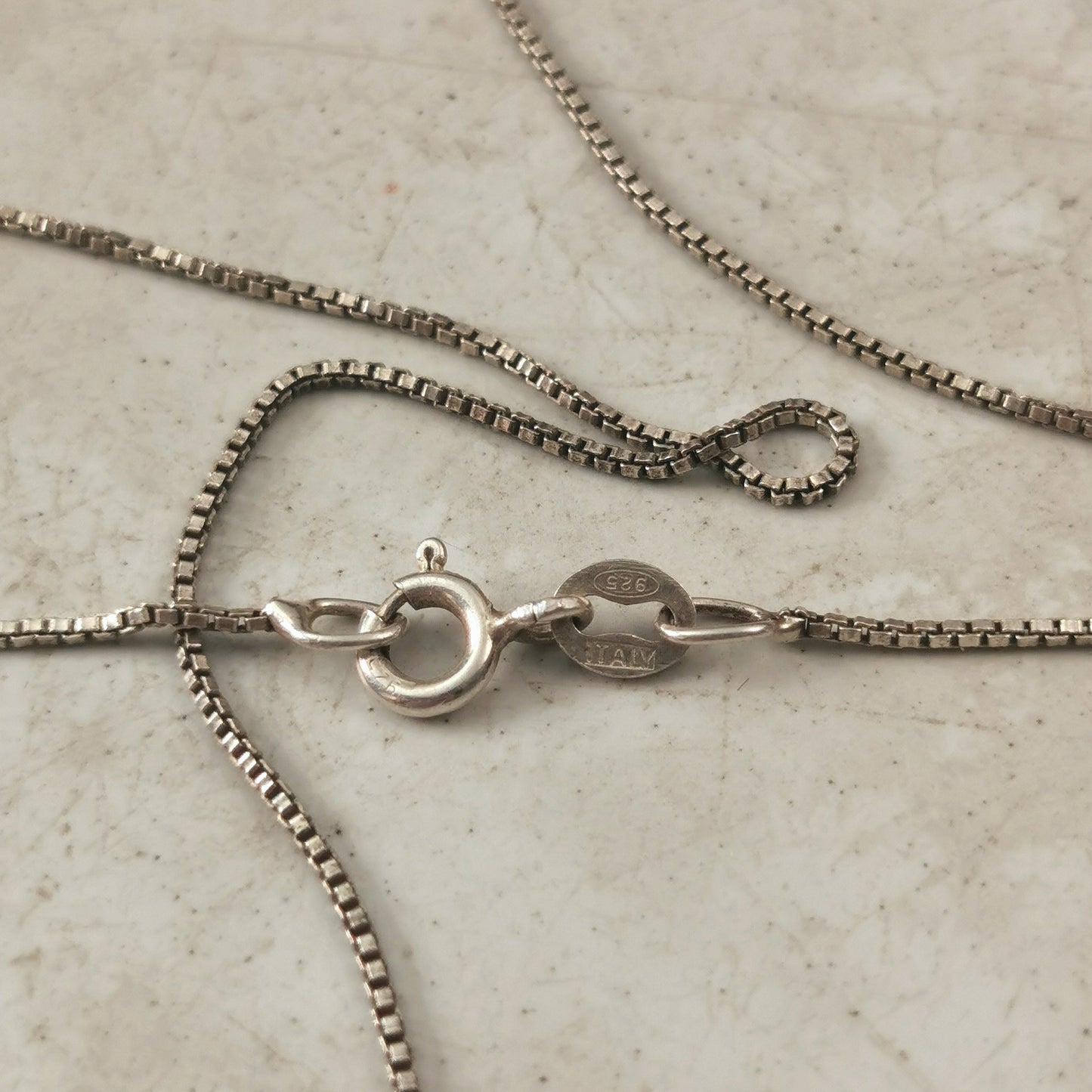 Estate Sterling Silver & Black Opal Triplet Pendant Necklace