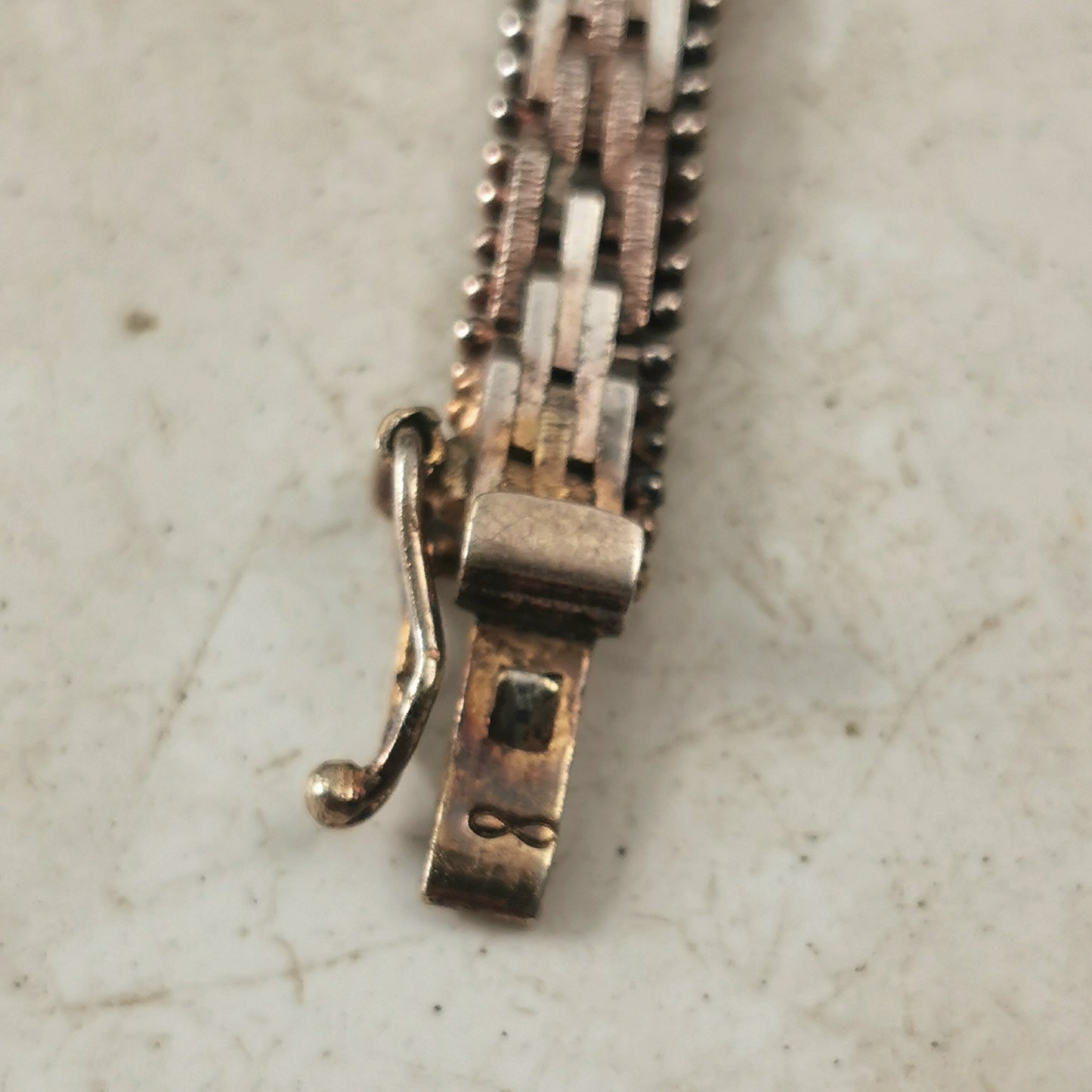 Vintage Sterling Silver Tri-colour Bracelet