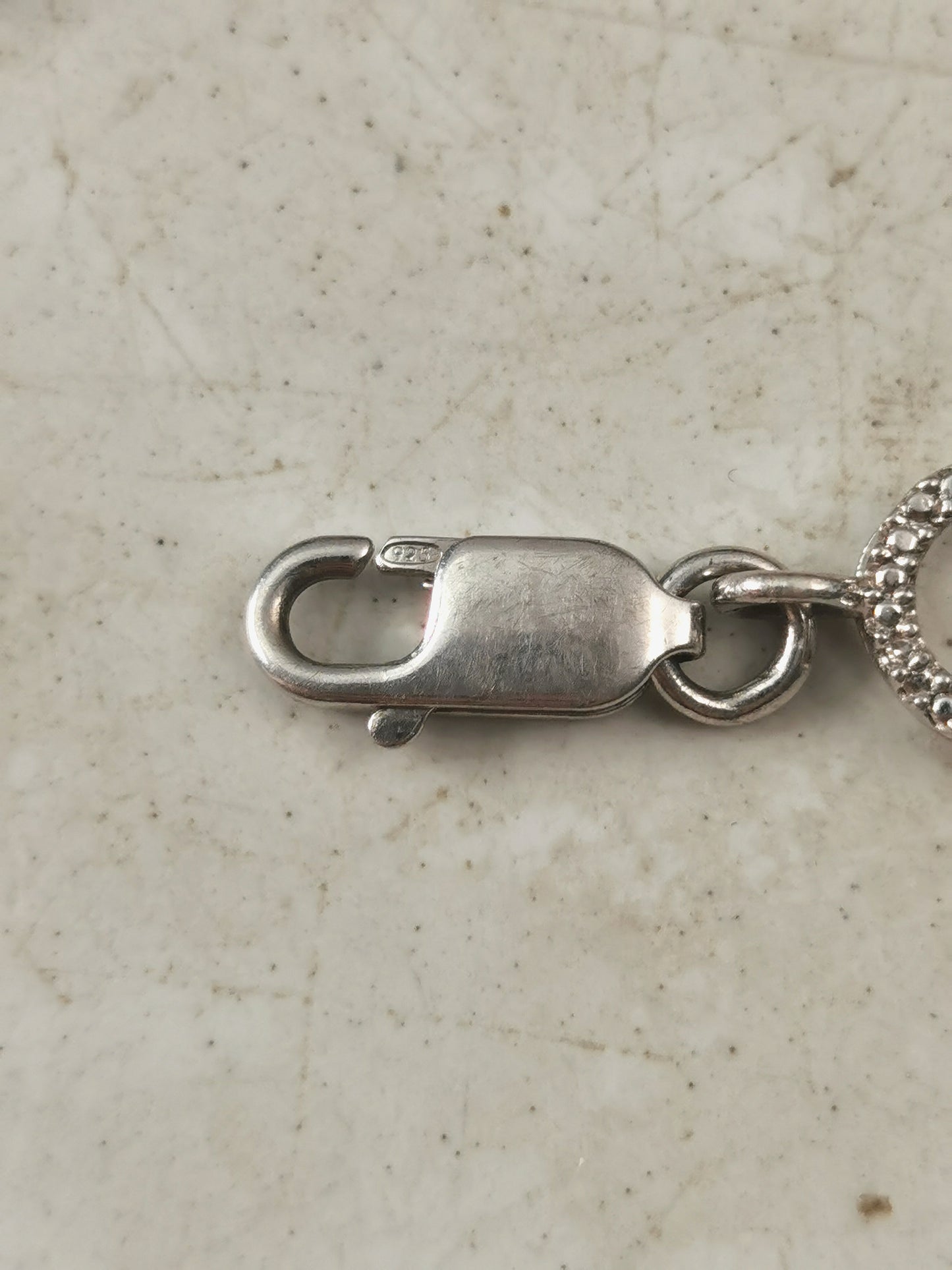Estate Sterling Silver & Diamond Circle Link Bracelet