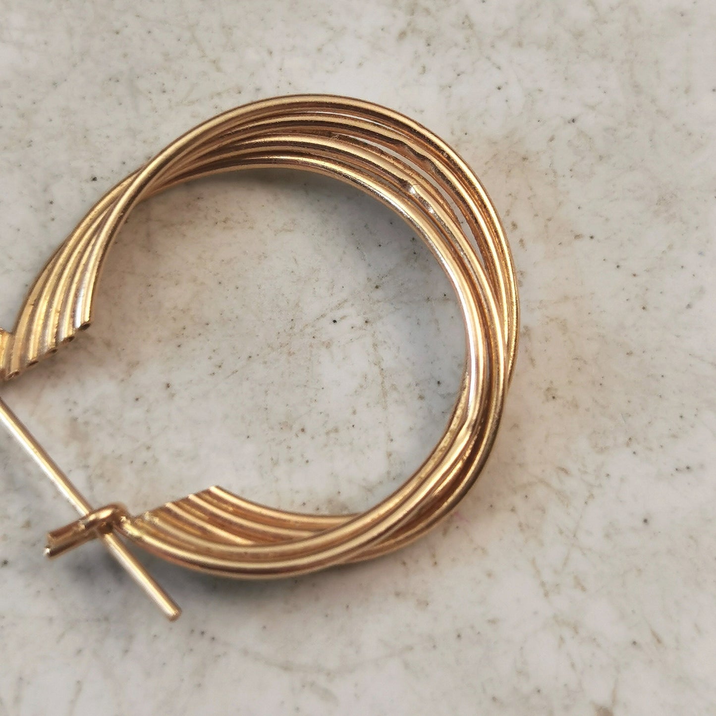 Estate 14k Yellow Gold Multi Hoops - DENTED