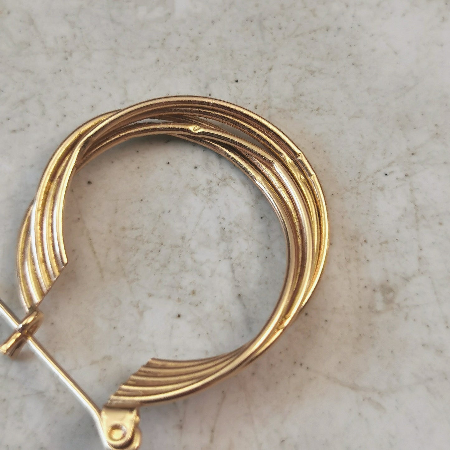 Estate 14k Yellow Gold Multi Hoops - DENTED