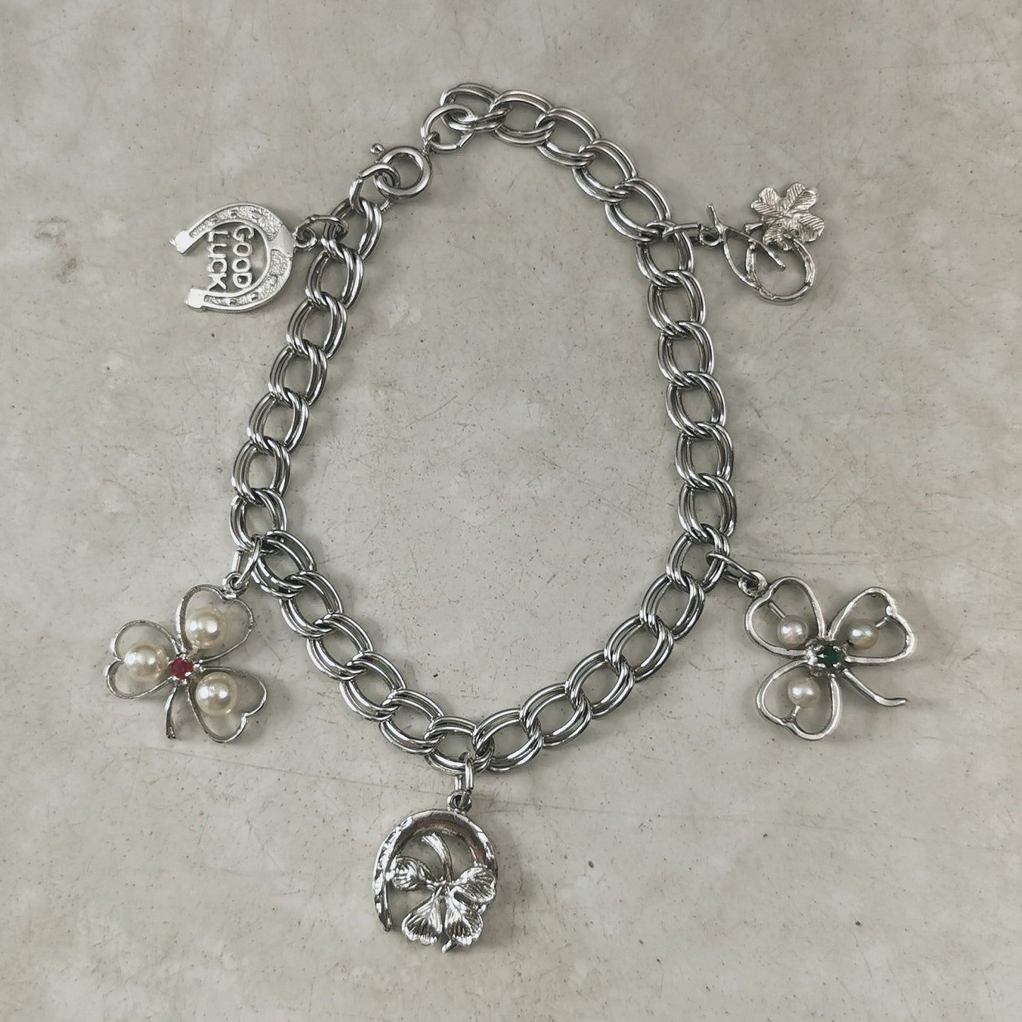 Vintage Sterling Silver Lucky Charms Charm Bracelet