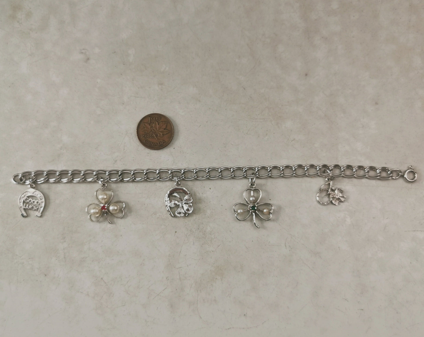 Vintage Sterling Silver Lucky Charms Charm Bracelet