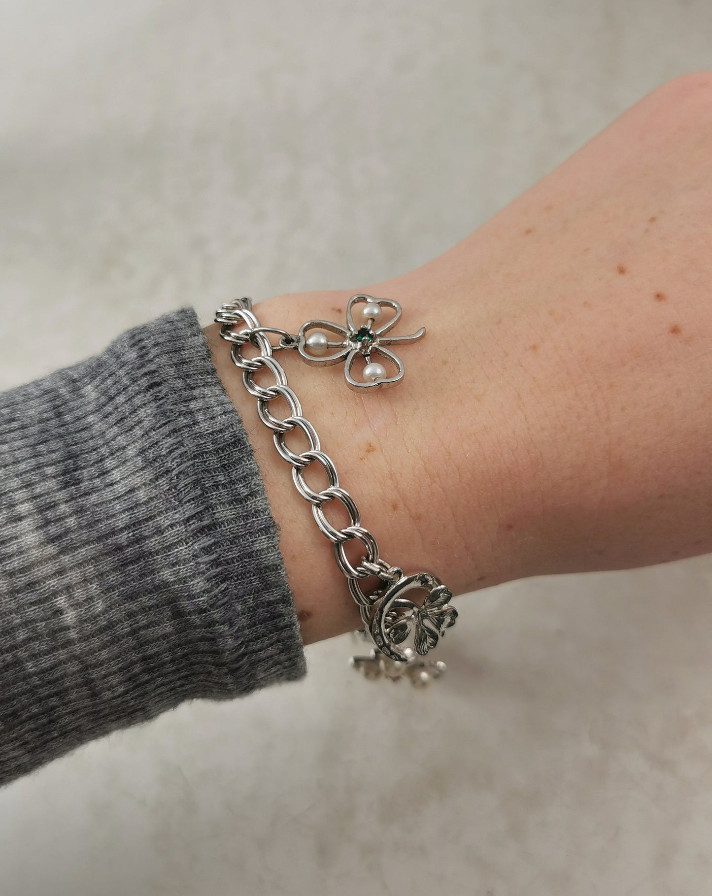 Vintage Sterling Silver Lucky Charms Charm Bracelet
