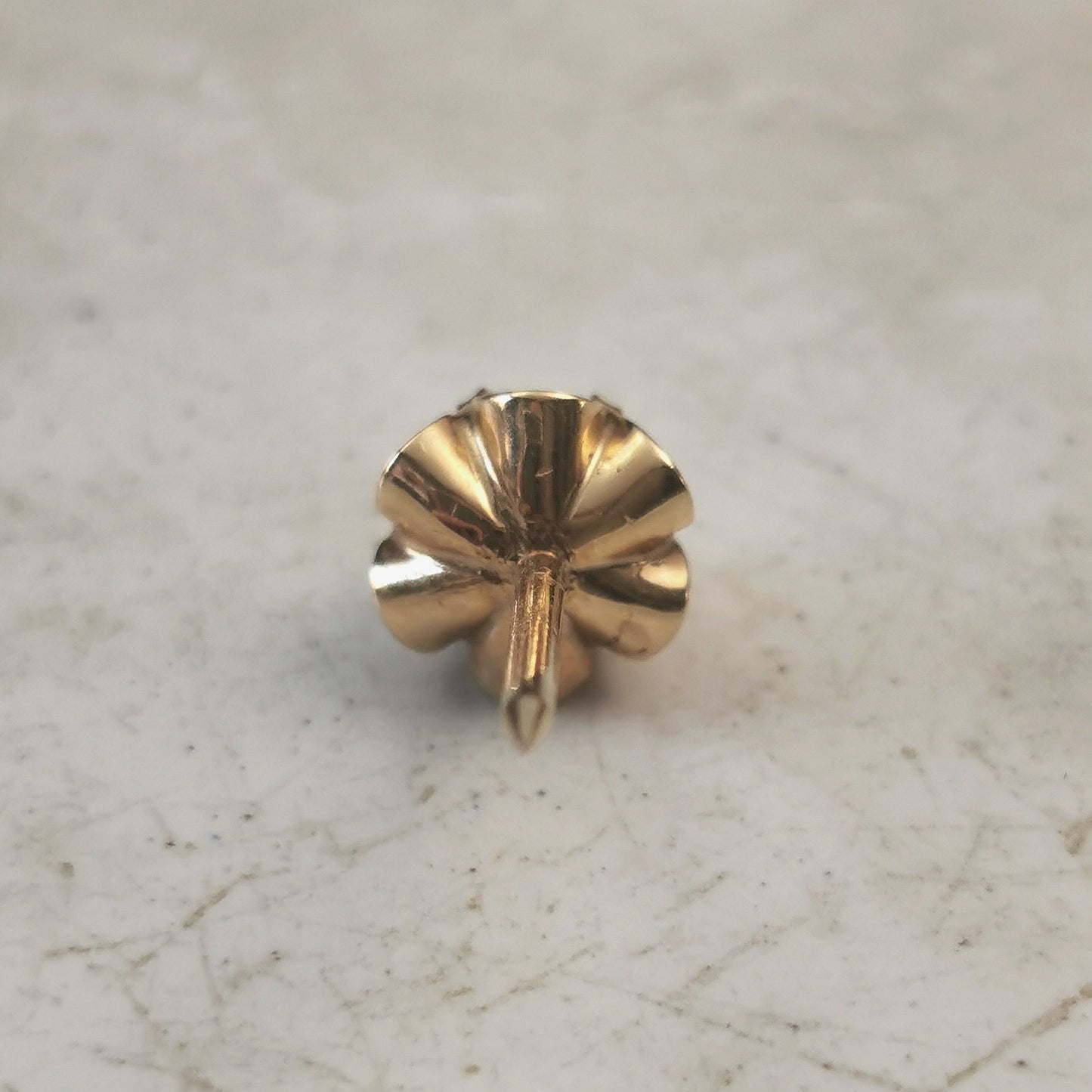Vintage 14k Yellow Gold Belcher Set Pearl Tie Tack
