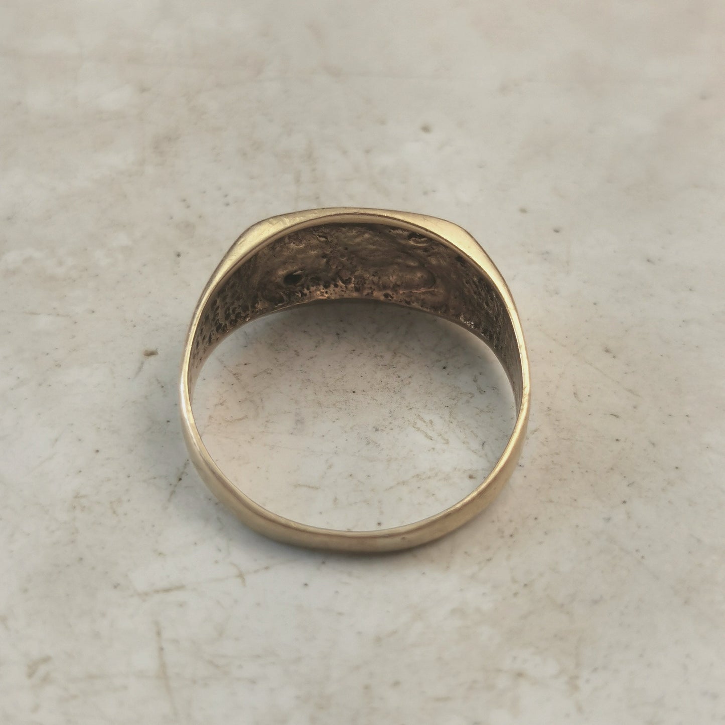 Vintage 10k Yellow Gold & Diamond Signet Ring