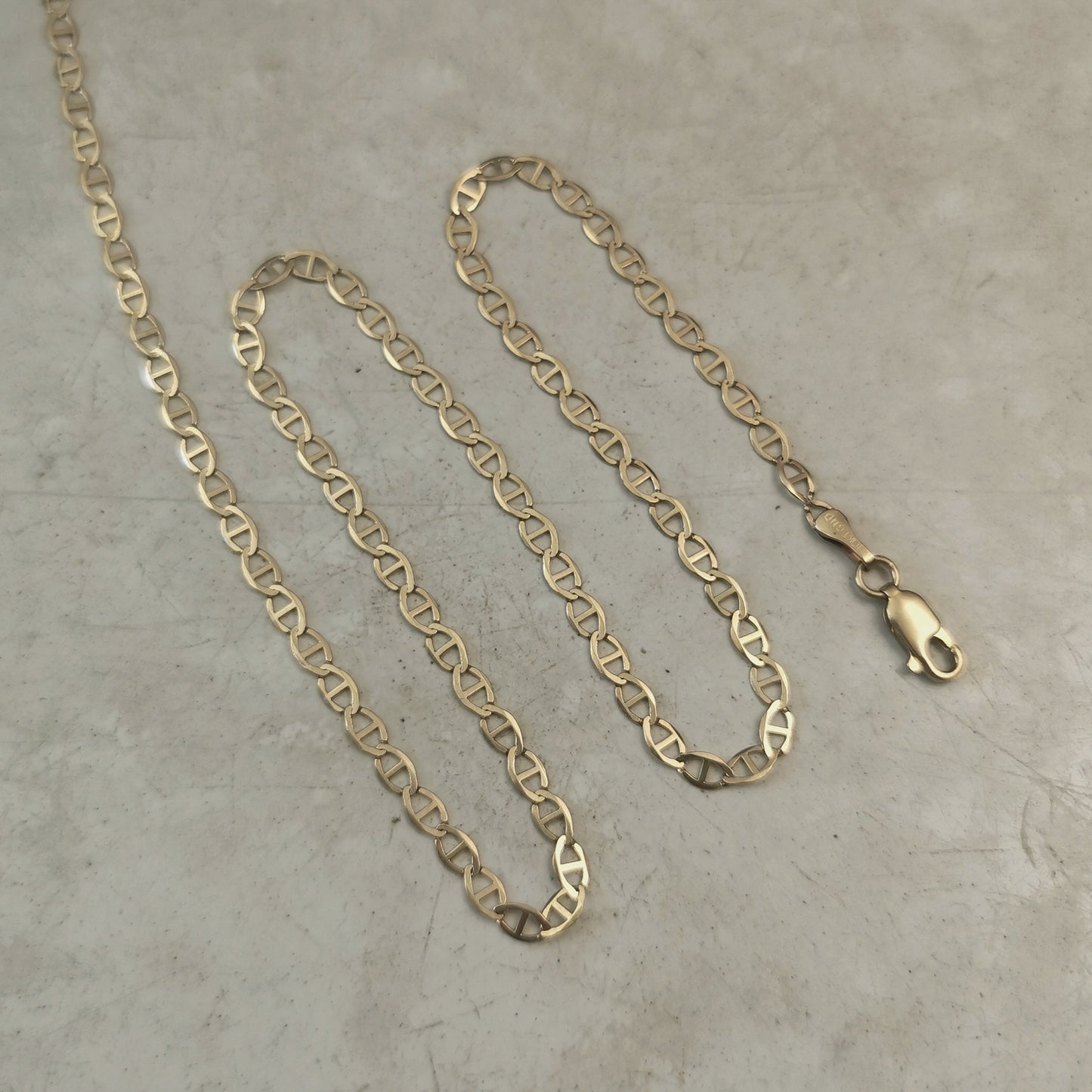 Estate 10k Yellow Gold Flat Mariner Chain