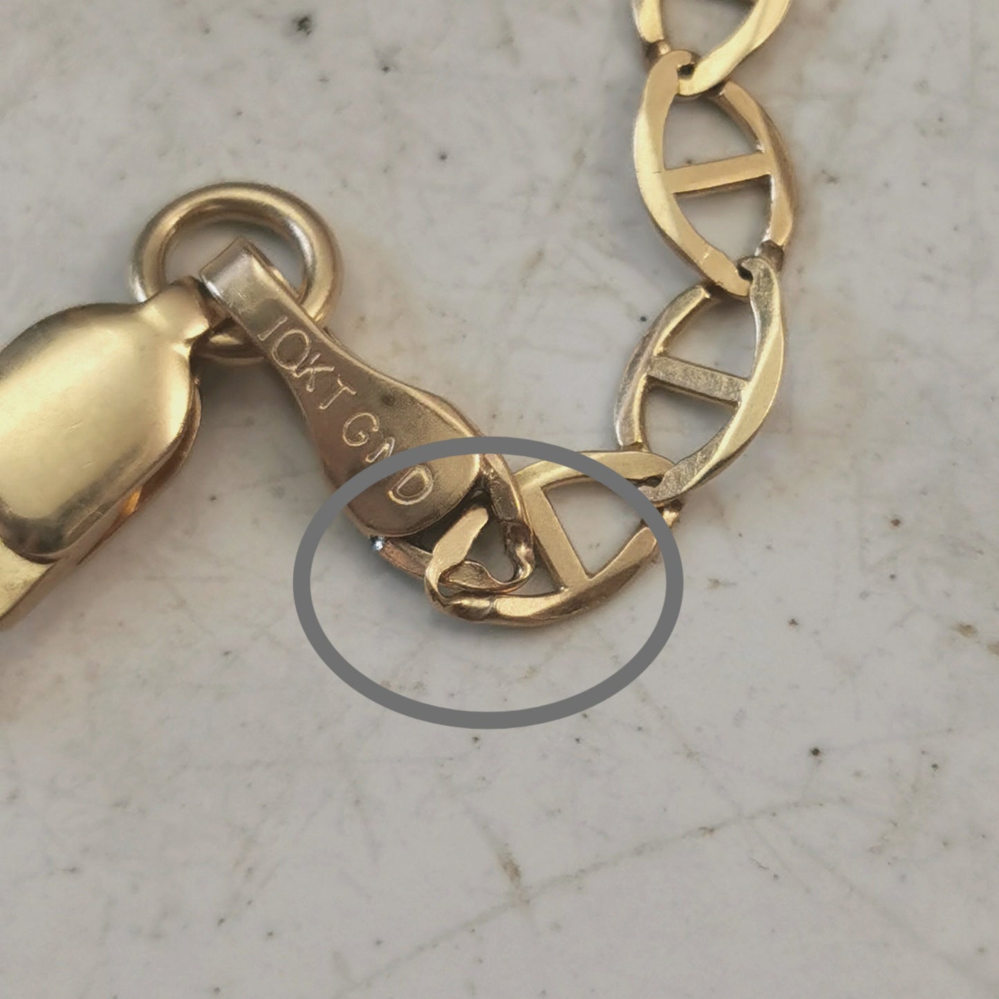 Estate 10k Yellow Gold Flat Mariner Chain