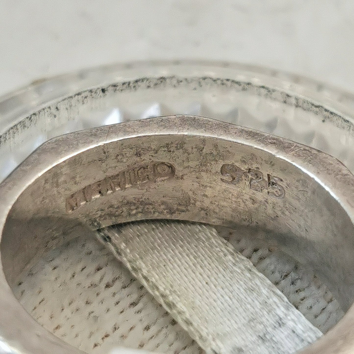Estate Sterling Silver Mexico Hexagon Bolt Ring