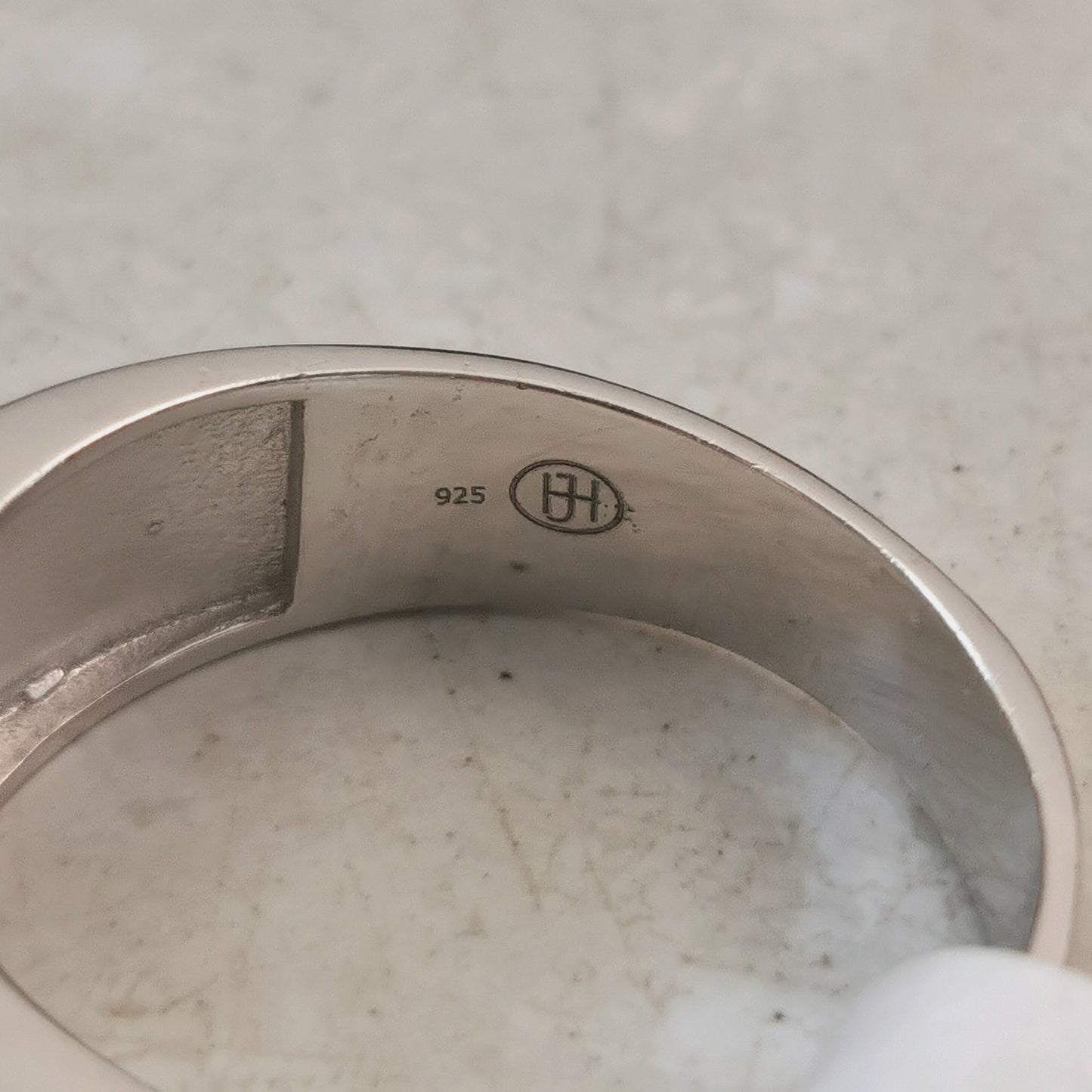 New Sterling Silver CZ & Black Enamel Signet Ring