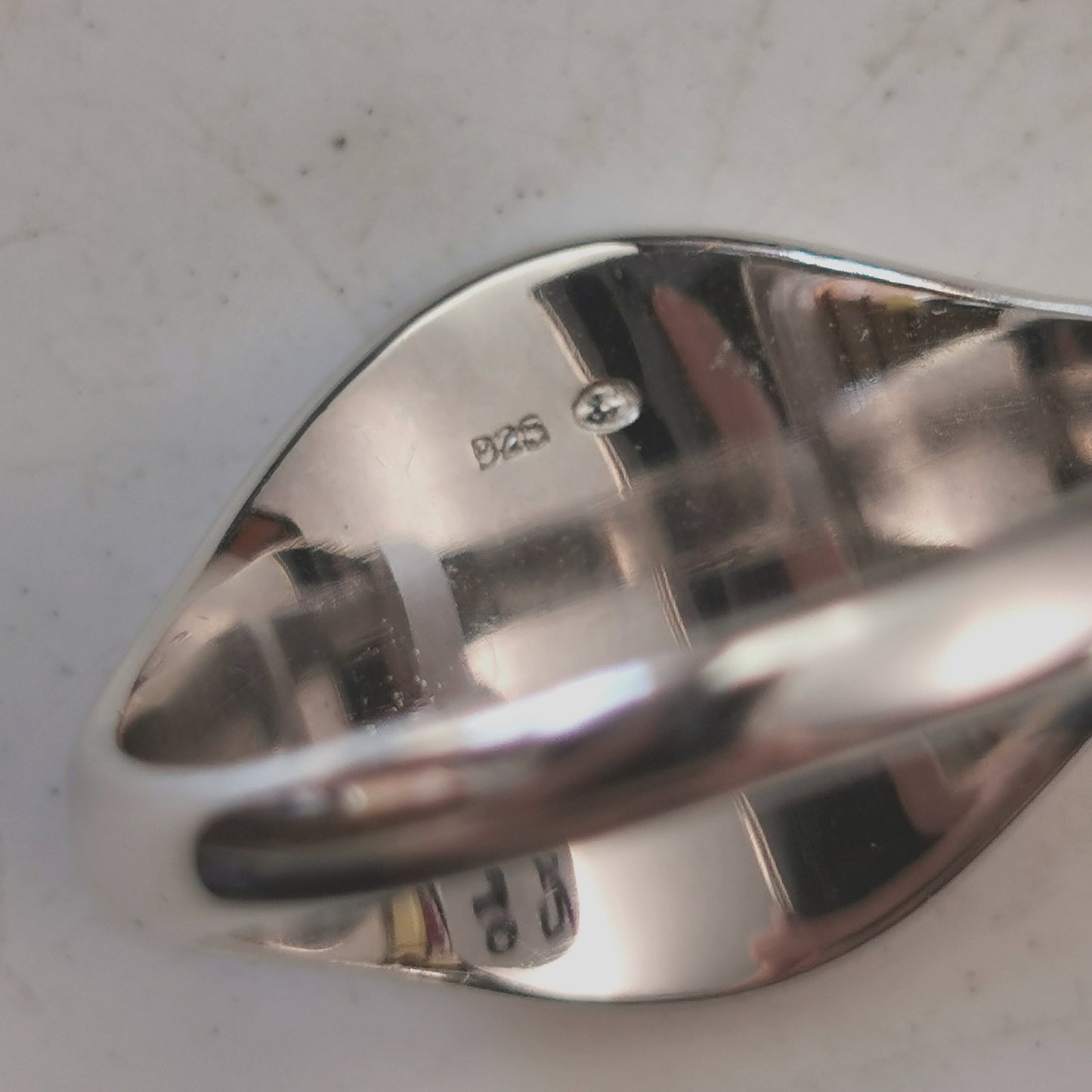 New Sterling Silver Rhodium Plated Blank Oval Signet Ring