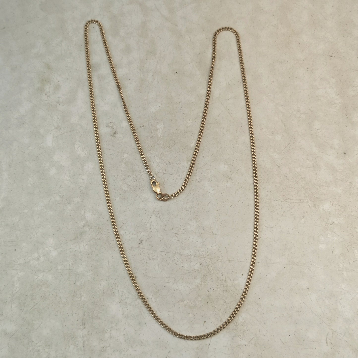 Vintage 10k Yellow Gold 2mm Curb Link Chain