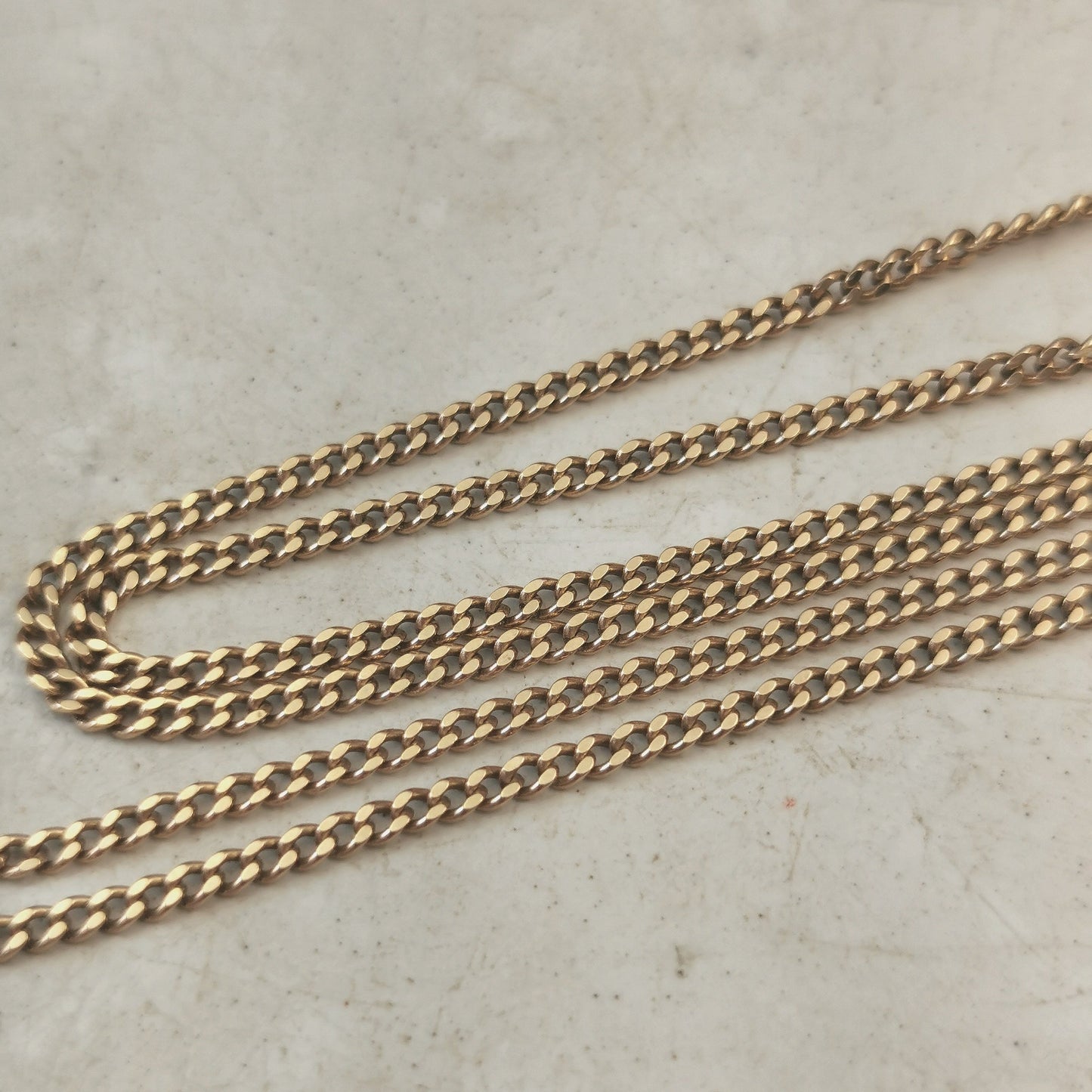 Vintage 10k Yellow Gold 2mm Curb Link Chain