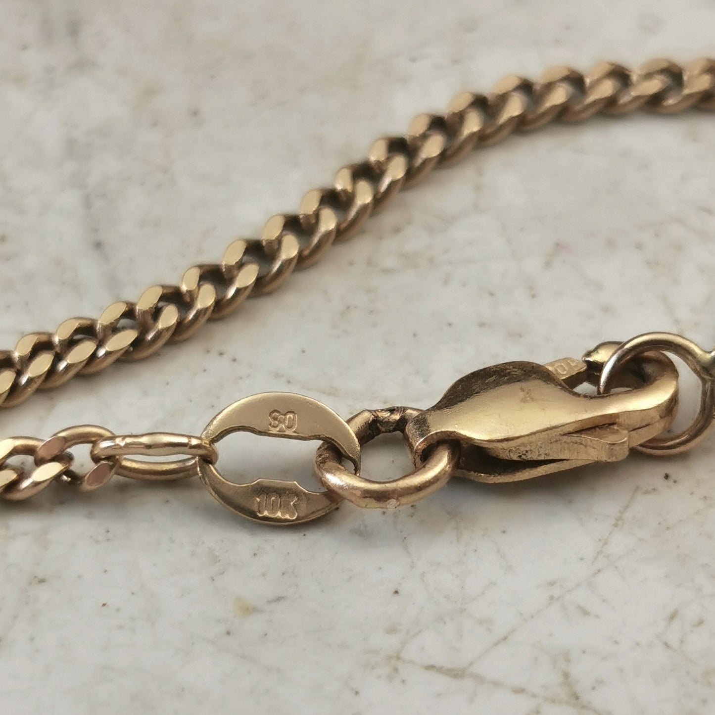Vintage 10k Yellow Gold 2mm Curb Link Chain