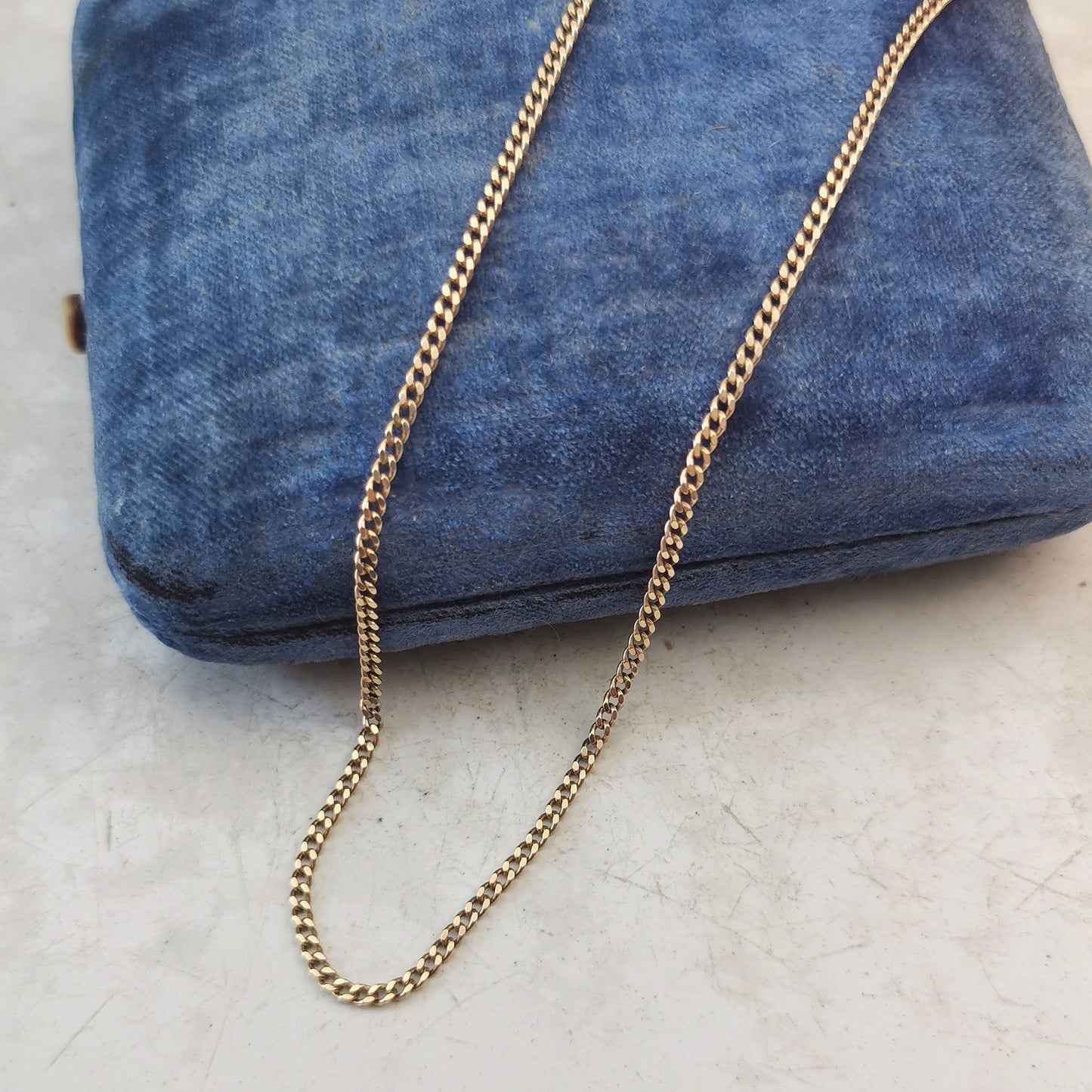 Vintage 10k Yellow Gold 2mm Curb Link Chain