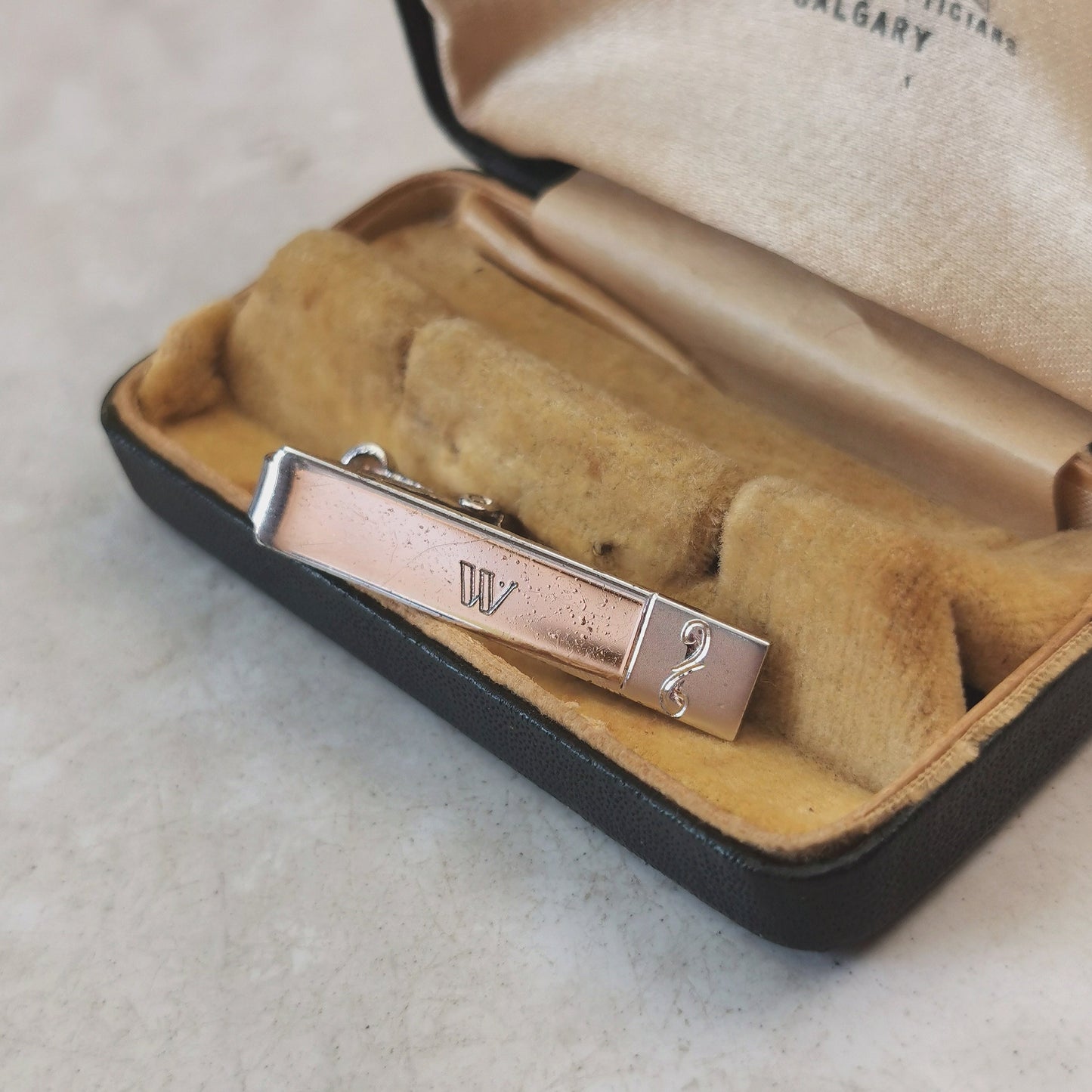 Vintage Forstner Sterling Silver Initial 'W' Tie Clip