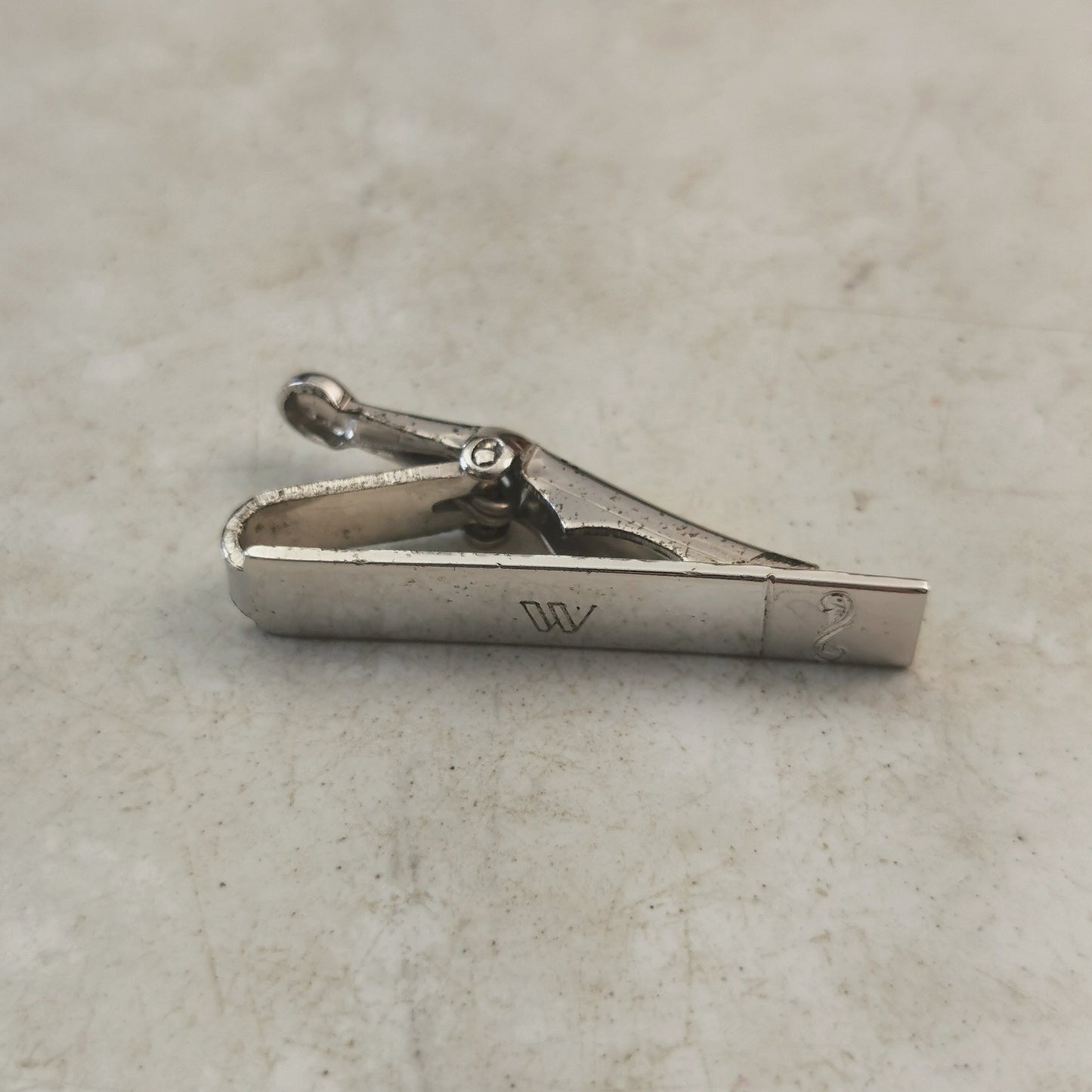Vintage Forstner Sterling Silver Initial 'W' Tie Clip