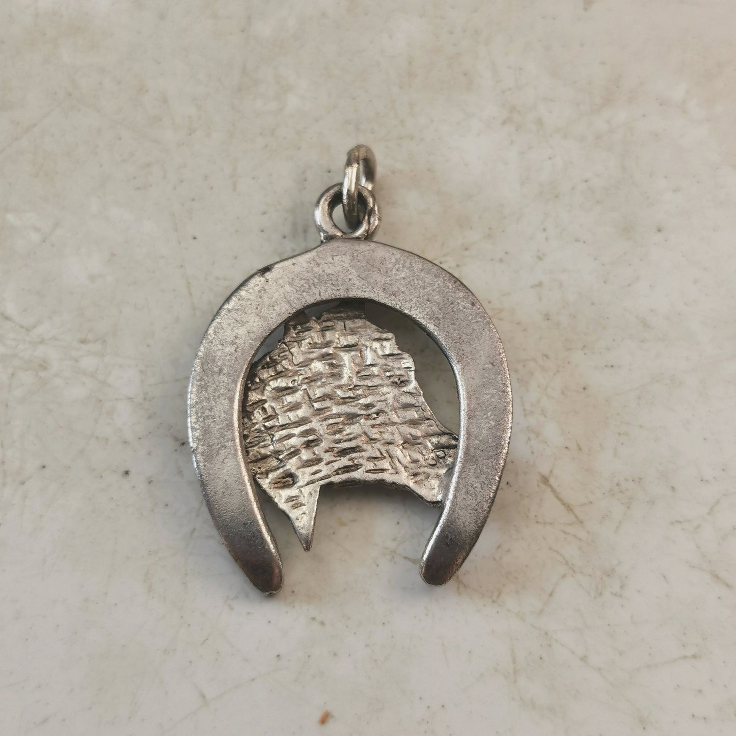 Vintage Silver-tone Large Horse & Horseshoe Charm